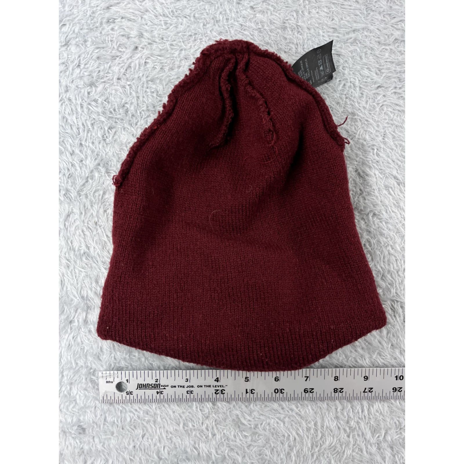 H&M H&M Beanie Adult One Size Burgundy Knit Acrylic Snow Ski Winter Hats Mens Beanie 1SZ Burgundy Ski Theme 90s Style Size ONE SIZE - 6 Thumbnail