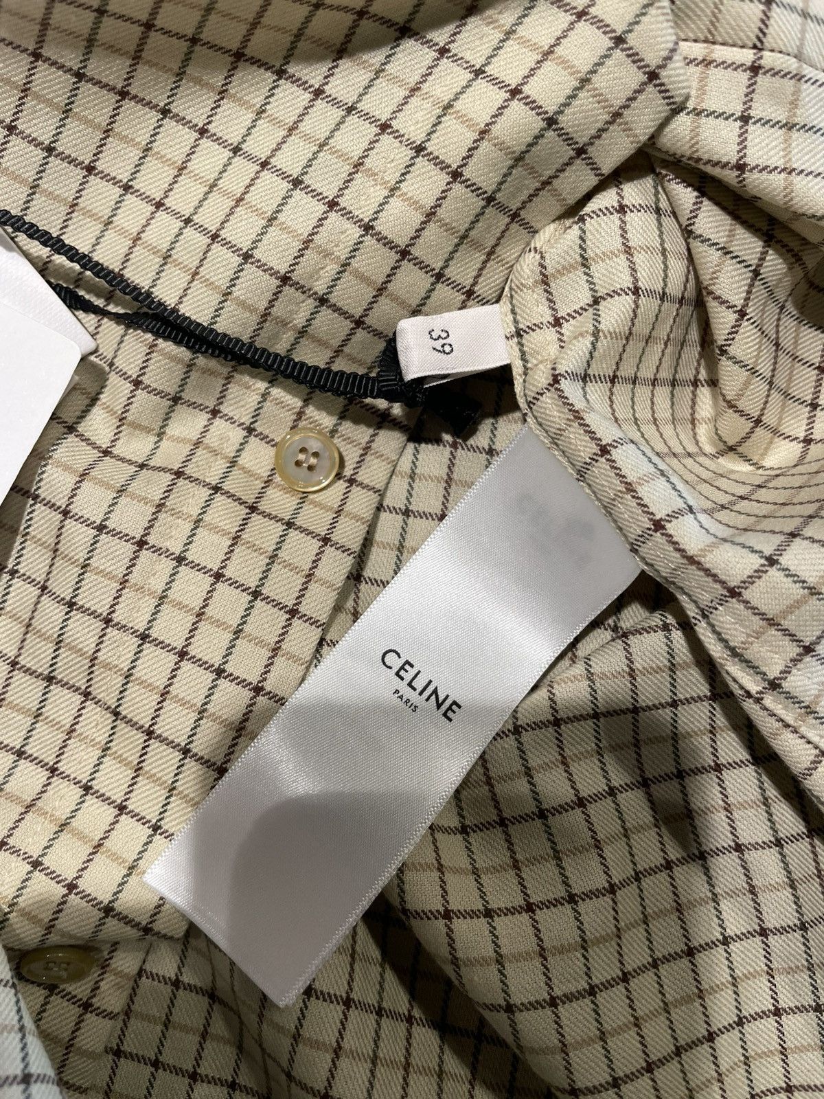 Celine Loose shirt in checked cotton Size US XL / EU 56 / 4 - 4 Thumbnail