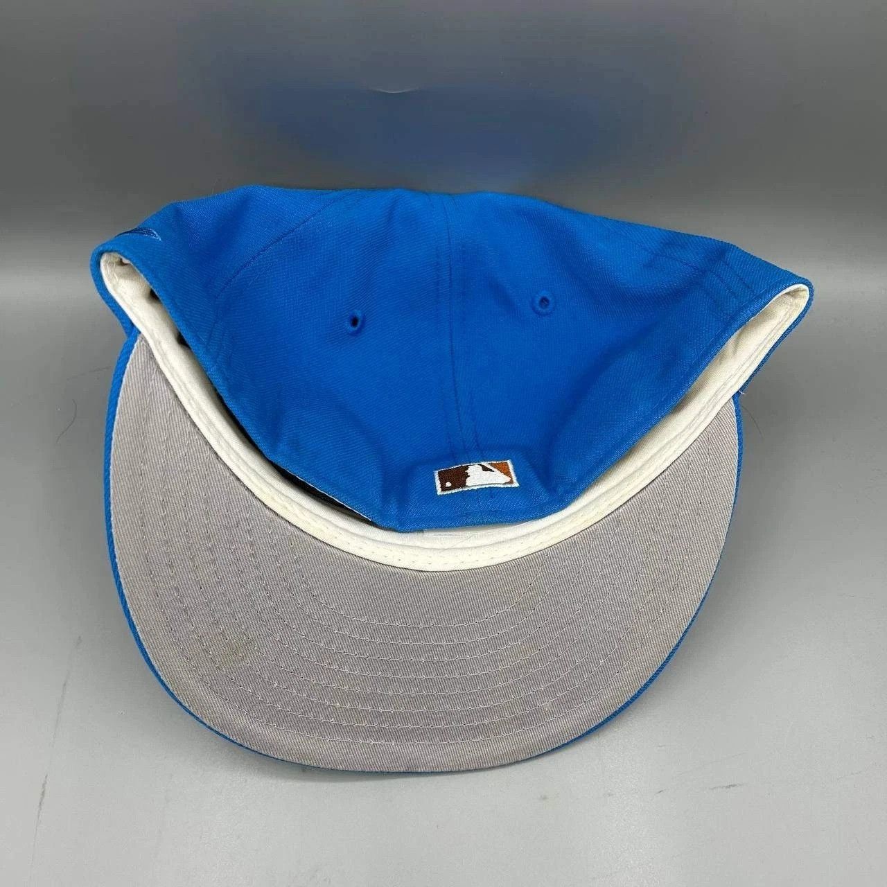 New Era Cincinnati Reds Hat Men 7 3/8 Blue Gray MLB Fitted Cap Size ONE SIZE - 4 Thumbnail