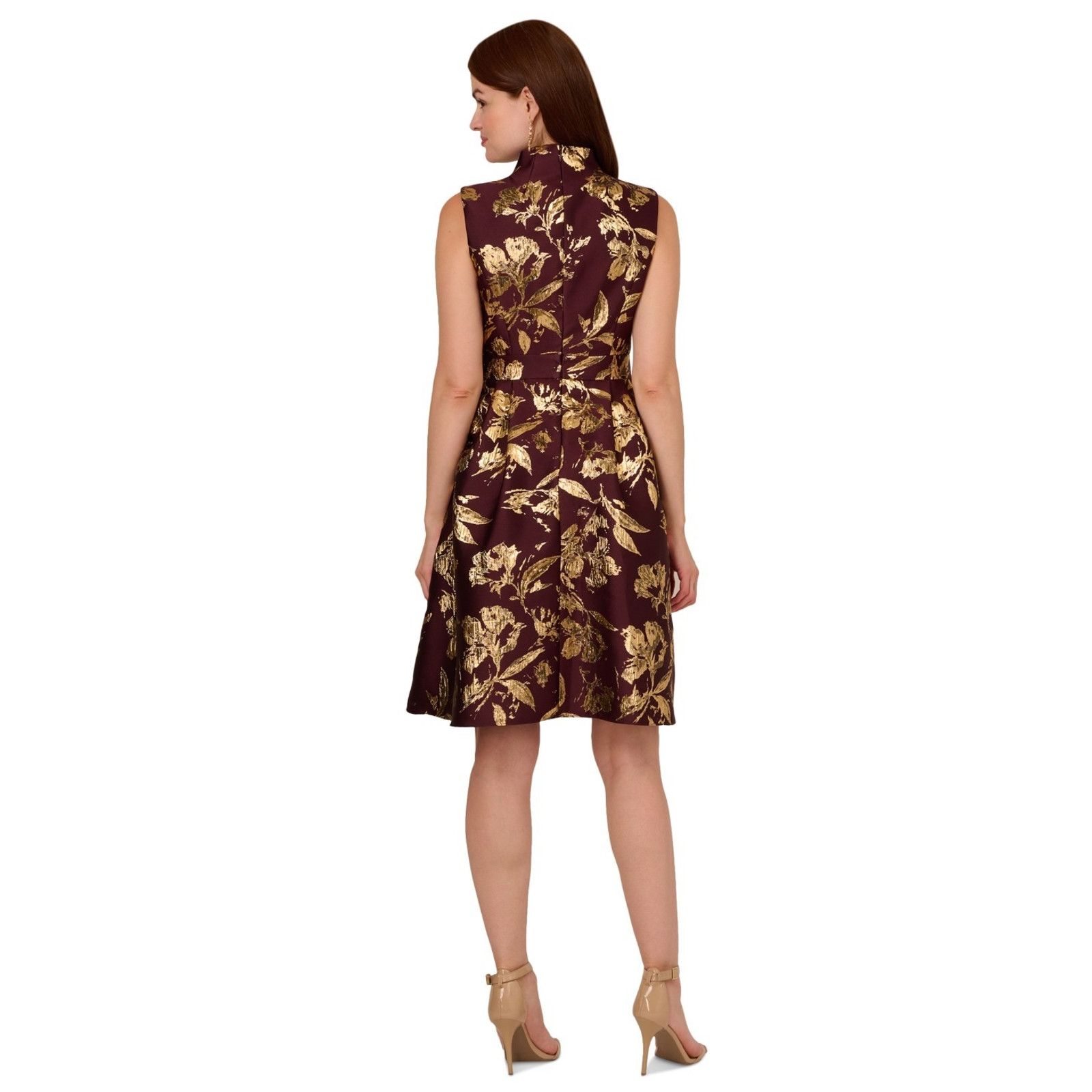 Adrianna Papell Adrianna Papell Women's Red Metallic Jacquard Size 2 Size XS / US 0-2 / IT 36-38 - 4 Thumbnail