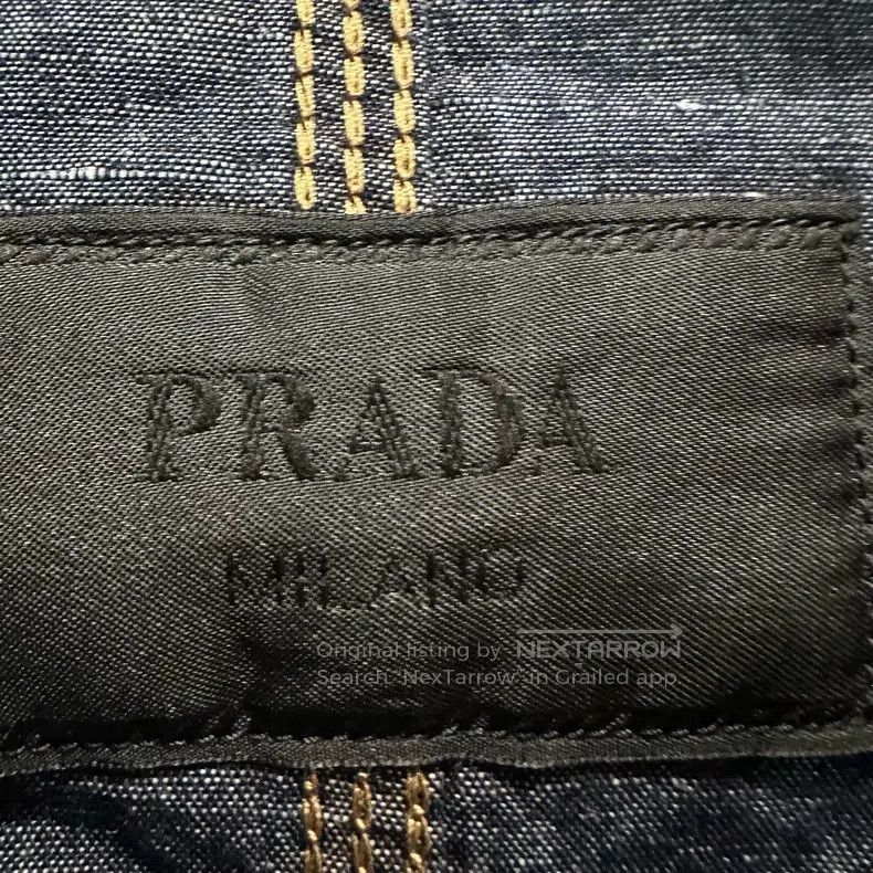 Prada Prada Navy blue linen denim button triangle logo long-slee Size US L / EU 52-54 / 3 - 4 Thumbnail