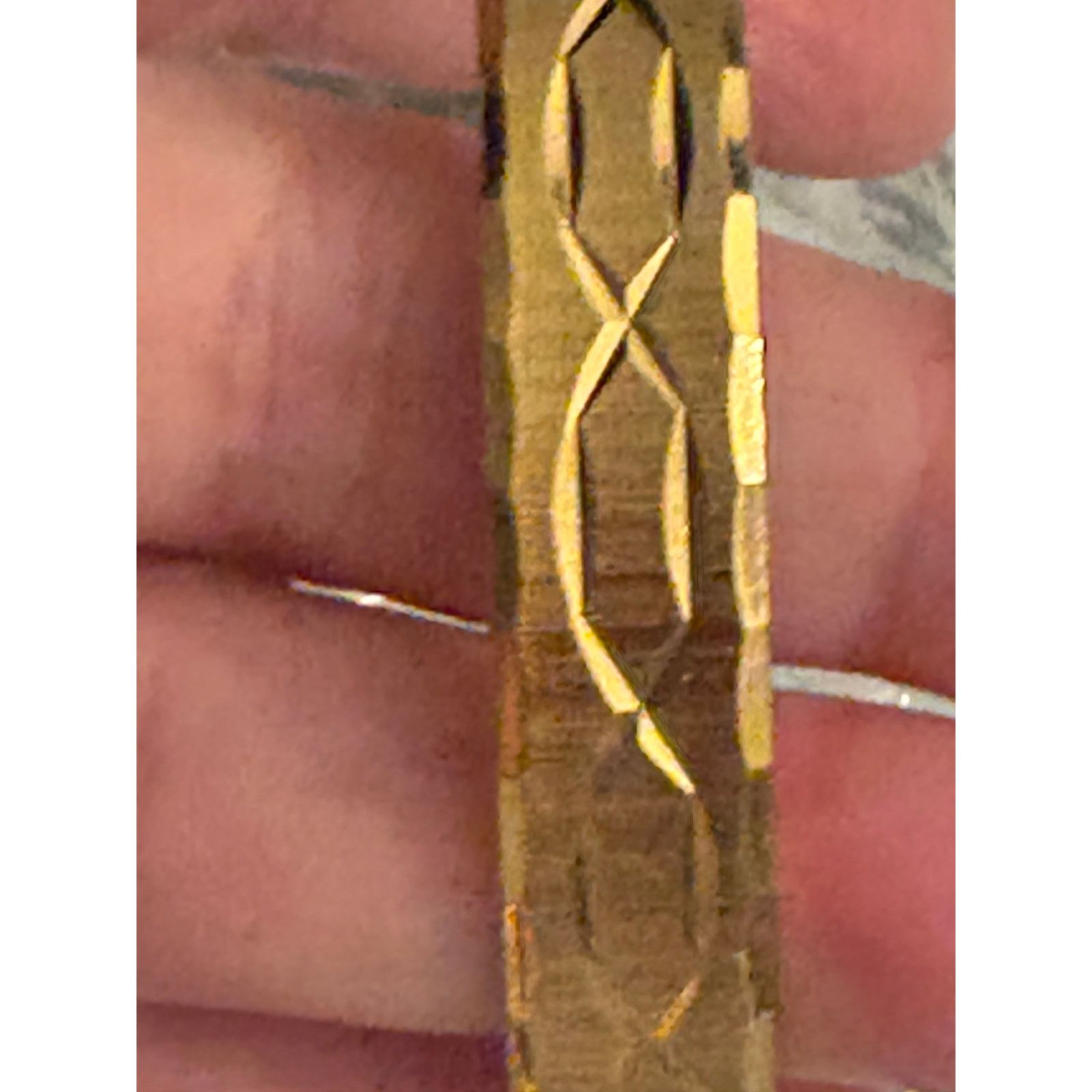Other Vintage Signed Monet Gold Tone Etched Bangle Bracelet 7.75” Size ONE SIZE - 7 Thumbnail