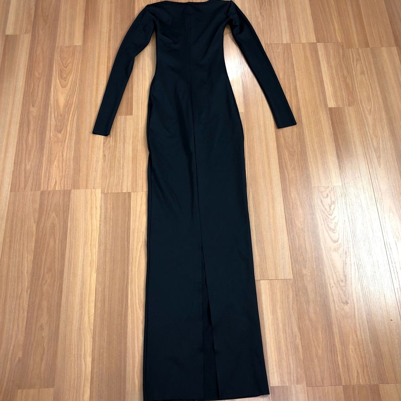 SKIMS Skims XS Women's Square Neck Polyamide Stretch Maxi Dress 56 Inch Black MINT HRJ Size XS / US 0-2 / IT 36-38 - 6 Thumbnail