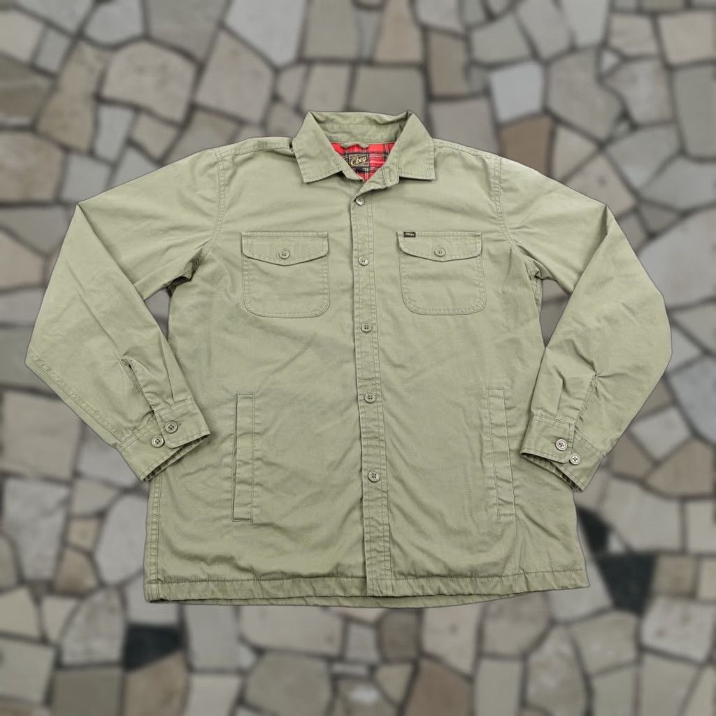 Obey Obey Jacket Mens Medium Green Flannel Lined Shirt Shacket Button Up Work Skater Size US M / EU 48-50 / 2 - 1 Thumbnail