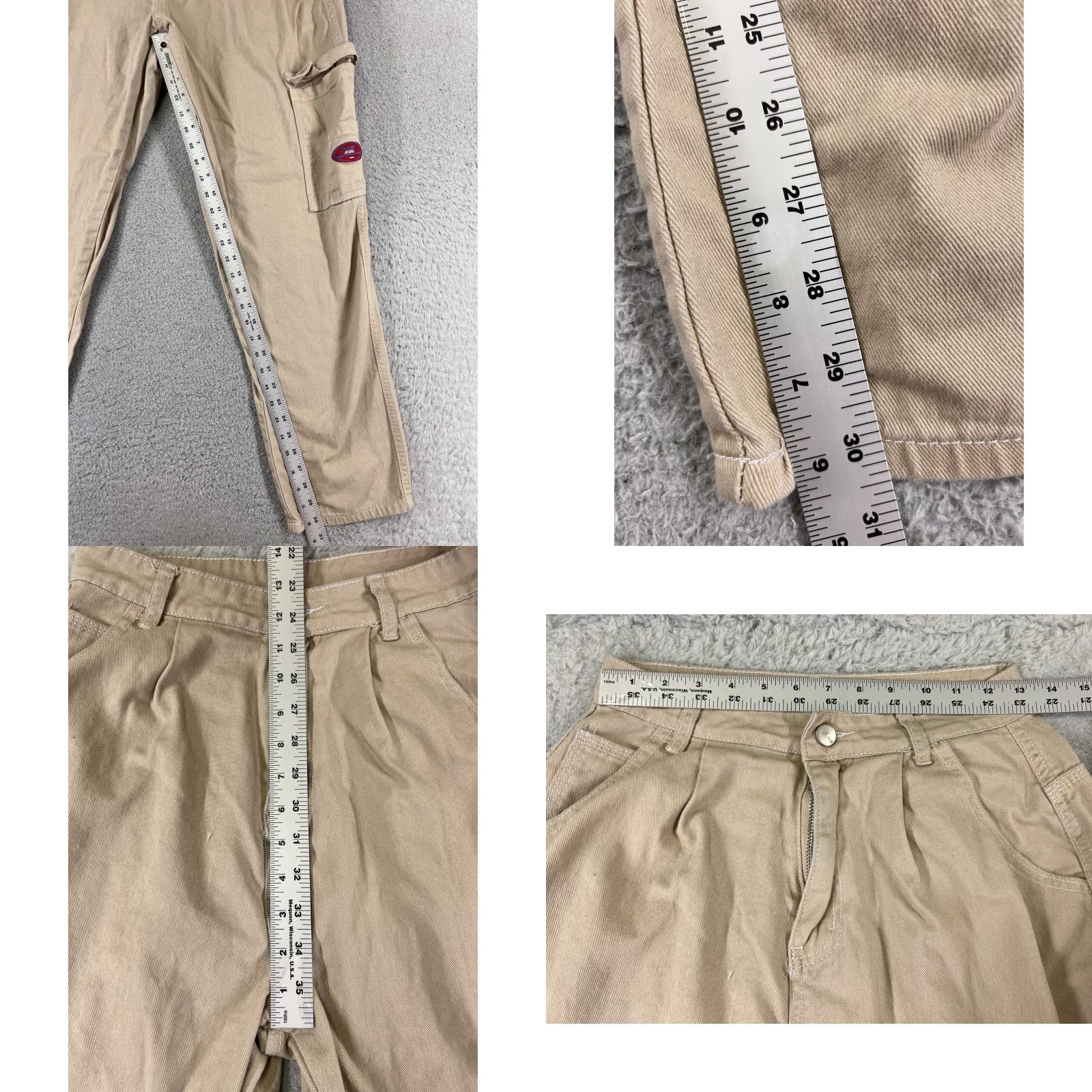 Vintage Wake Jeans Women's Jeans 26 Beige Pleated Wide Leg Relaxed Fit Distressed 90s Size 26" / US 2 / IT 38 - 8 Thumbnail