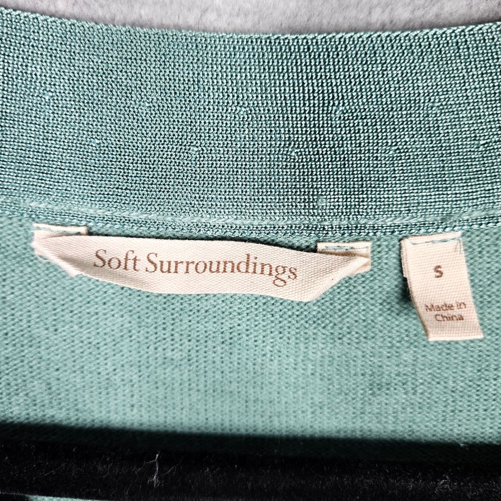Soft Surroundings Soft Surroundings Women's Sage Green V-Neck Sweater Cardigan Size S Size S / US 4 / IT 40 - 7 Thumbnail