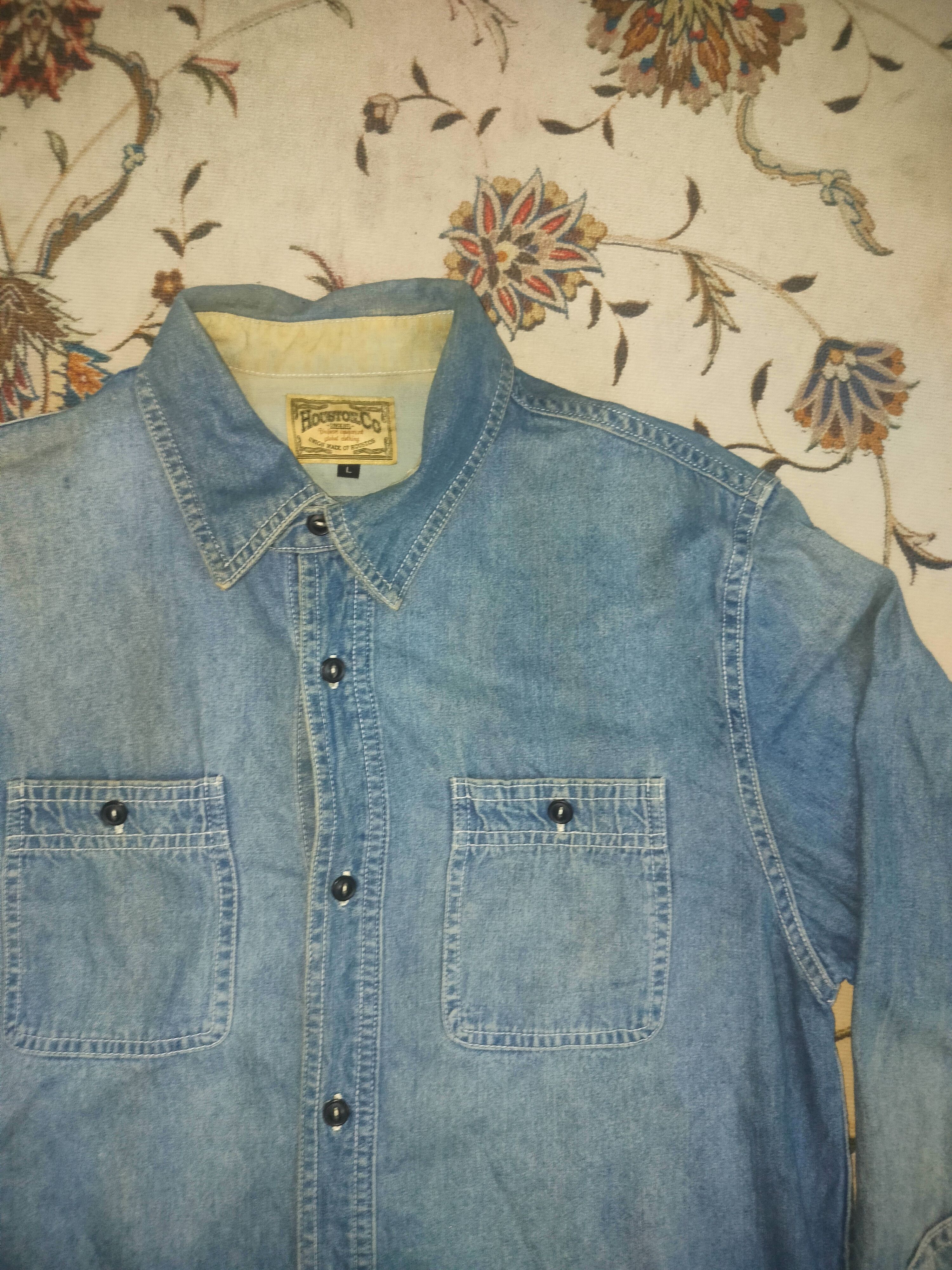 Japanese Brand HOUSTON FLORIDA MAP EMBROIDERY BUTTON UP DENIM Size US M / EU 48-50 / 2 - 4 Thumbnail