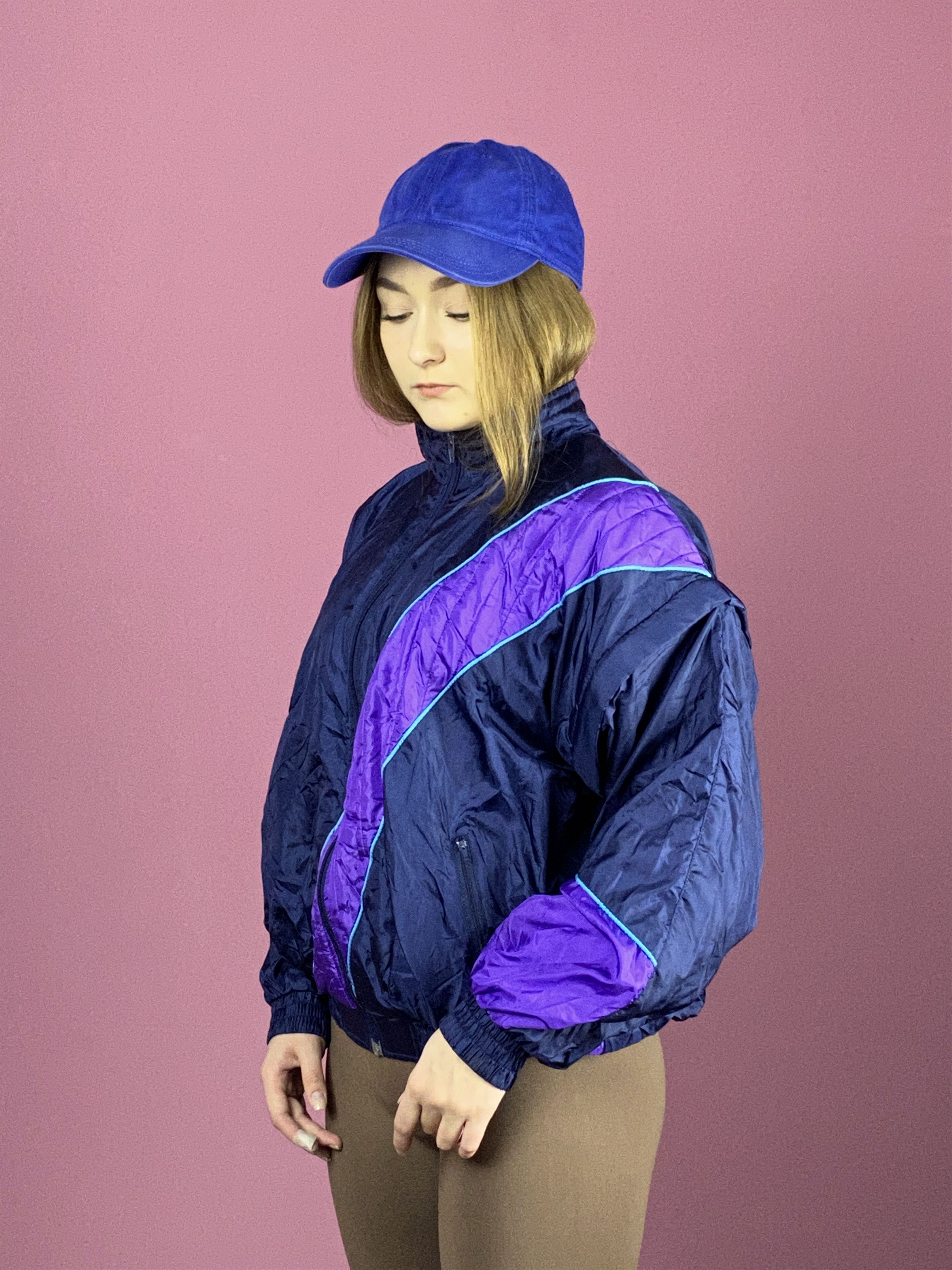 Vintage 90s Snapper Vintage Women's Windbreaker Jacket - S Size S / US 4 / IT 40 - 2 Thumbnail