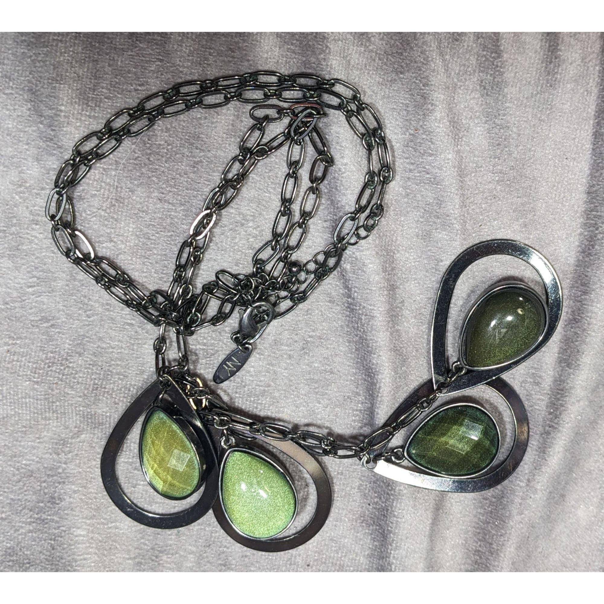 Other NY Collection Green Glass Teardrop Cluster Pendant Necklace Size ONE SIZE - 8 Thumbnail