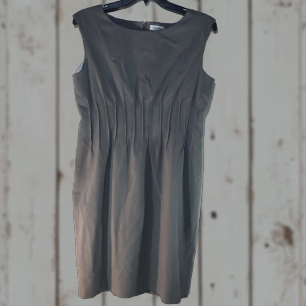 Calvin Klein Calvin Klein Gray Sleeveless Career Midi Dress Womens Size 14 Size XL / US 12-14 / IT 48-50 - 1 Thumbnail