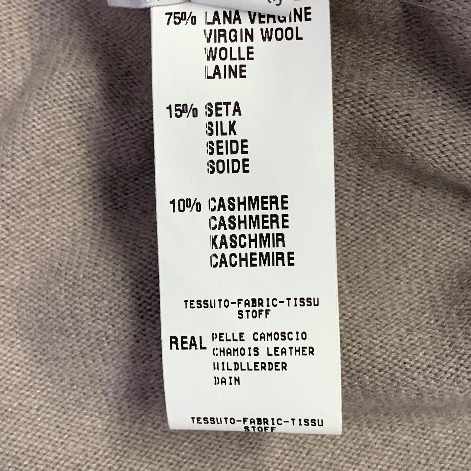 Fabiana Filippi Brown Taupe Virgin Wool Suede Mixed Fabrics Belted Cardigan Size S / US 4 / IT 40 - 5 Thumbnail