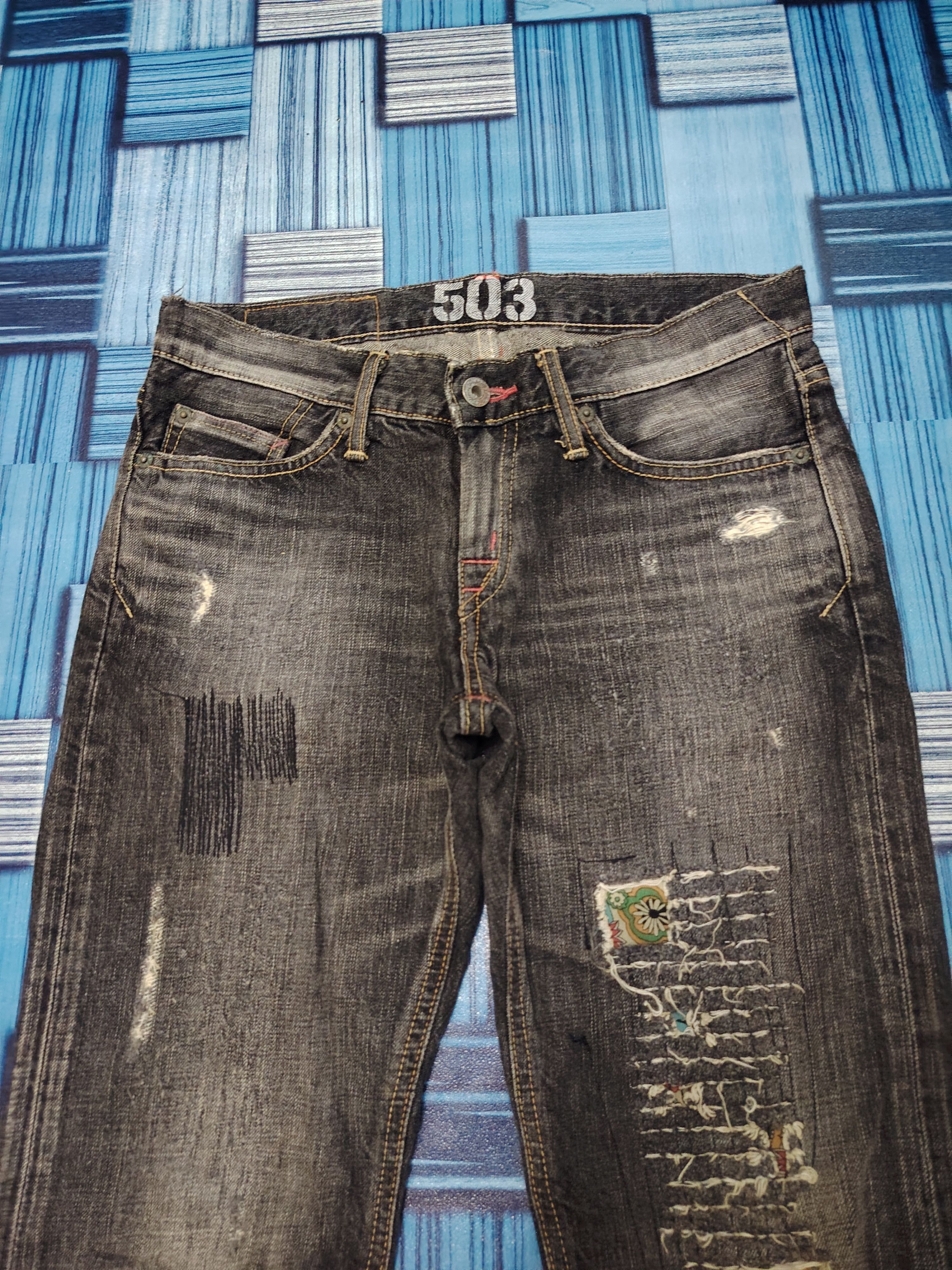 Edwin Japanese Edwin Ripped Flared Jeans I6W9 Style Size US 29 - 4 Thumbnail