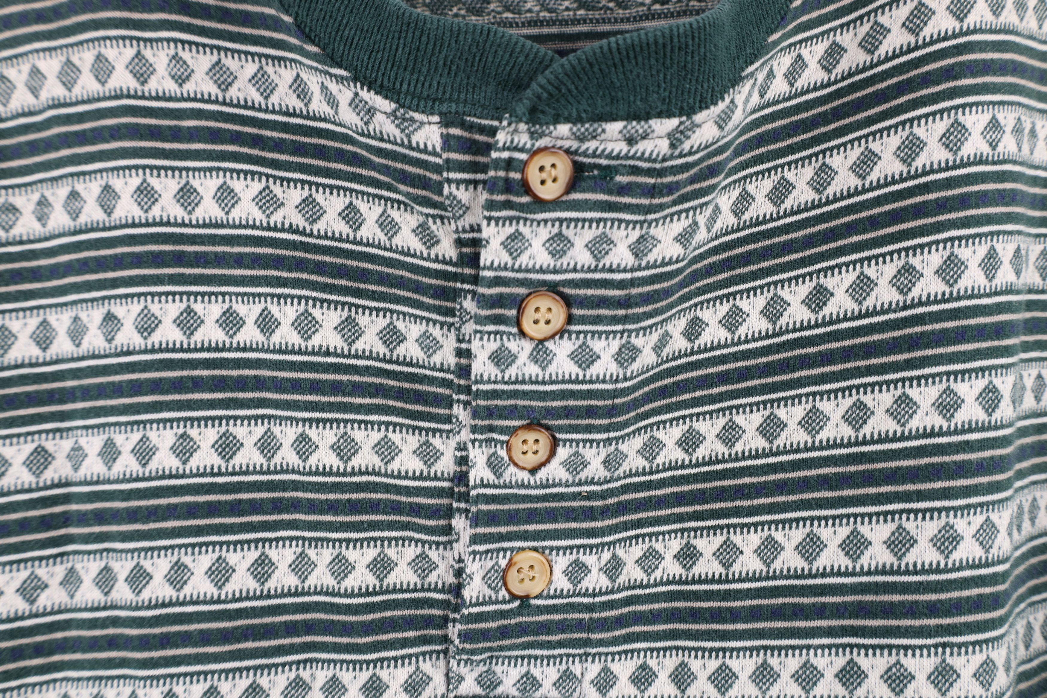 Vintage Vintage 90s Streetwear Knit Short Sleeve Henley T-Shirt Size US L / EU 52-54 / 3 - 4 Thumbnail