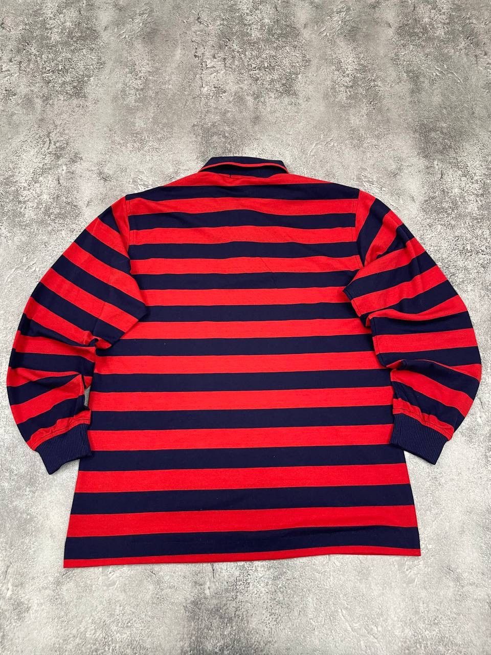 Burberry Burberrys Men Long Sleeve Rugby Shirt Striped Red Navy Size US L / EU 52-54 / 3 - 6 Thumbnail
