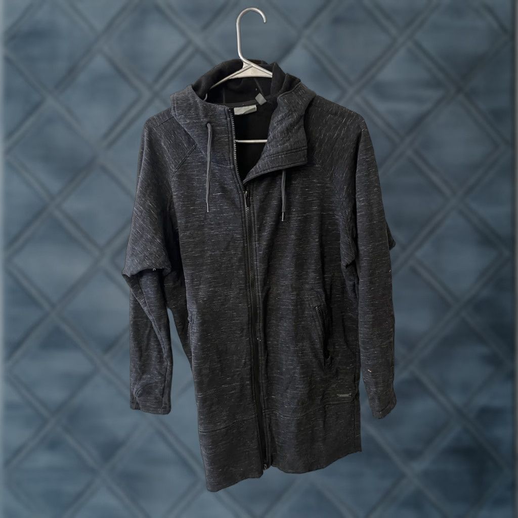 Athleta Hoodie Womens Long Stronger Full Zip Black Heathered XS
