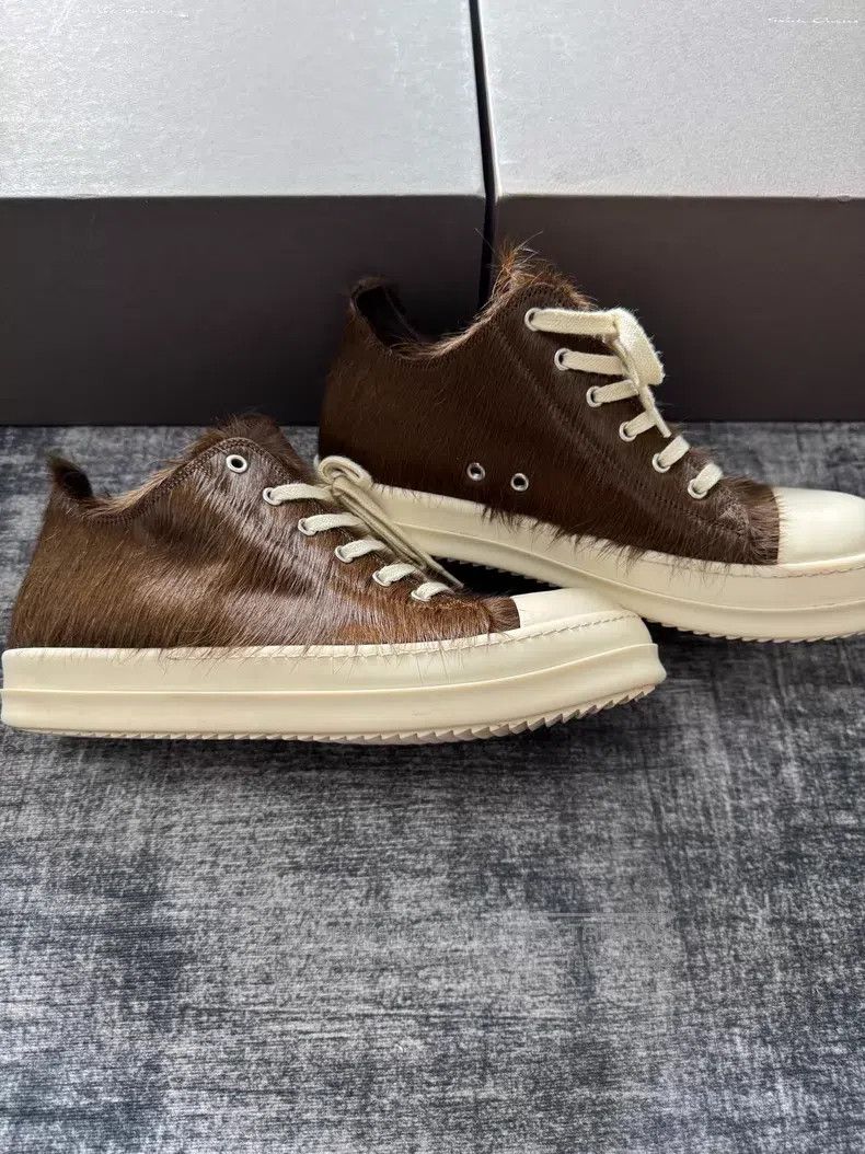 Rick Owens RICK OWENS Mainline Brown Horsehair Low-Top Chuck Taylors Size US 9 / EU 42 - 3 Thumbnail