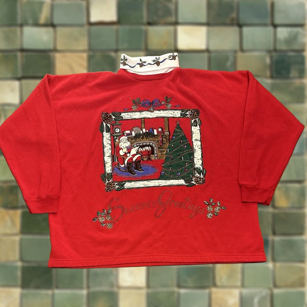 Vintage VINTAGE Holiday Time Christmas Santa Sweatshirt 22W 90s Size 3XL / US 20-22 - 1 Thumbnail