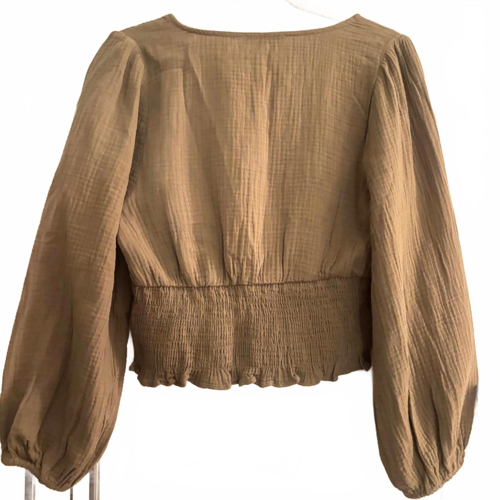 Madewell Madewell Brown Smocked Waist Blouse Size M / US 6-8 / IT 42-44 - 7 Thumbnail