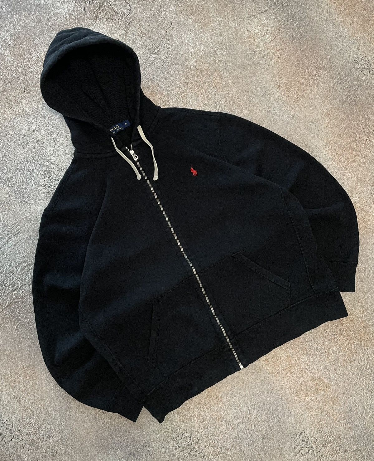 Polo Ralph Lauren Polo Ralph Lauren Full Zip Heavy Cotton Black Hoodie Size US XL / EU 56 / 4 - 1 Thumbnail