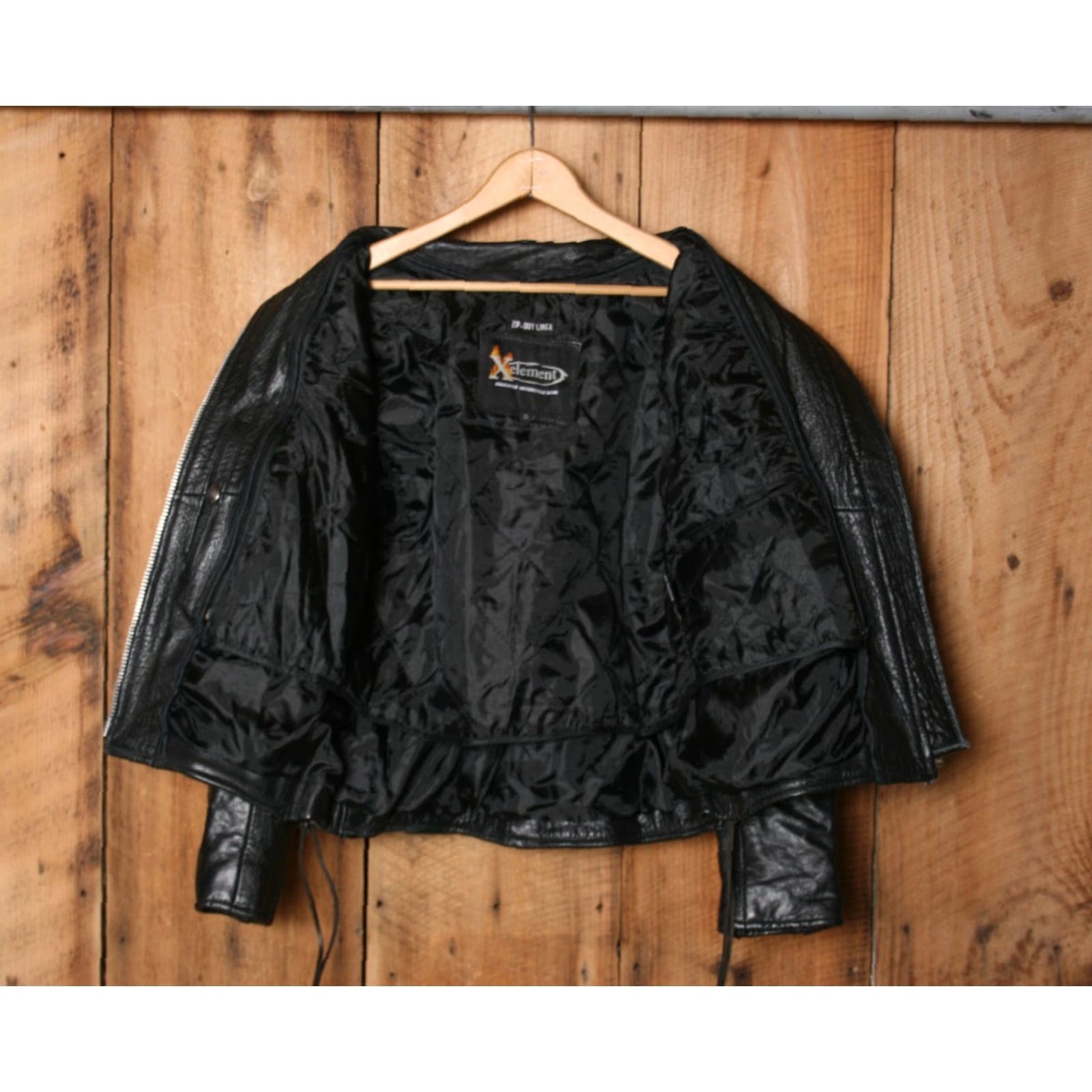 Element XELEMENT Black Leather Braided Side Lace Cafe Racer Moto Jacket Women's Sz. S Jacket Women Leather Moto Coat Shirt? Size S / US 4 / IT 40 - 7 Thumbnail