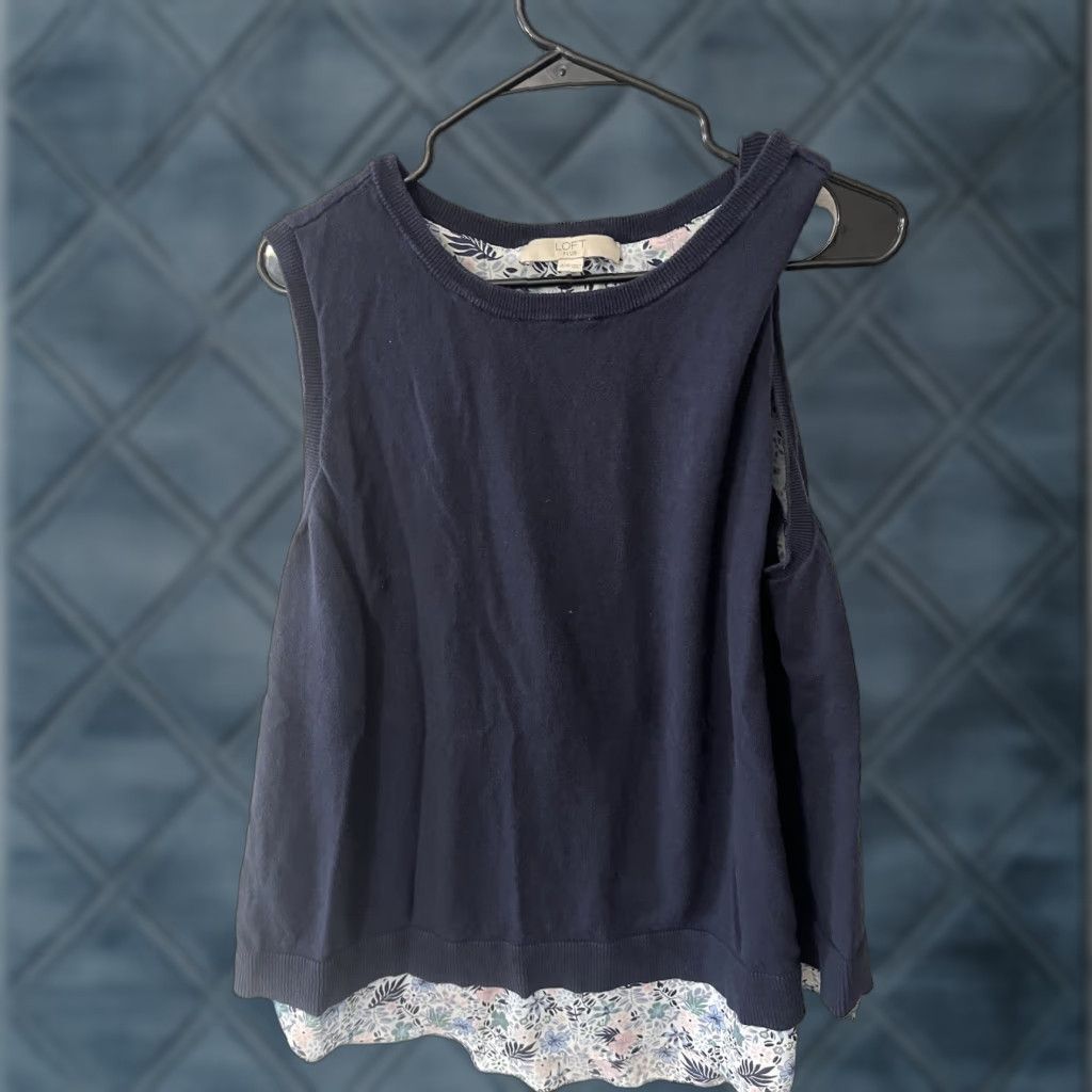 Loft Loft Tank Women Plus 16/18 Navy Floral Blue Womens Size XXL / US 16-18 / IT 52-54 - 1 Thumbnail