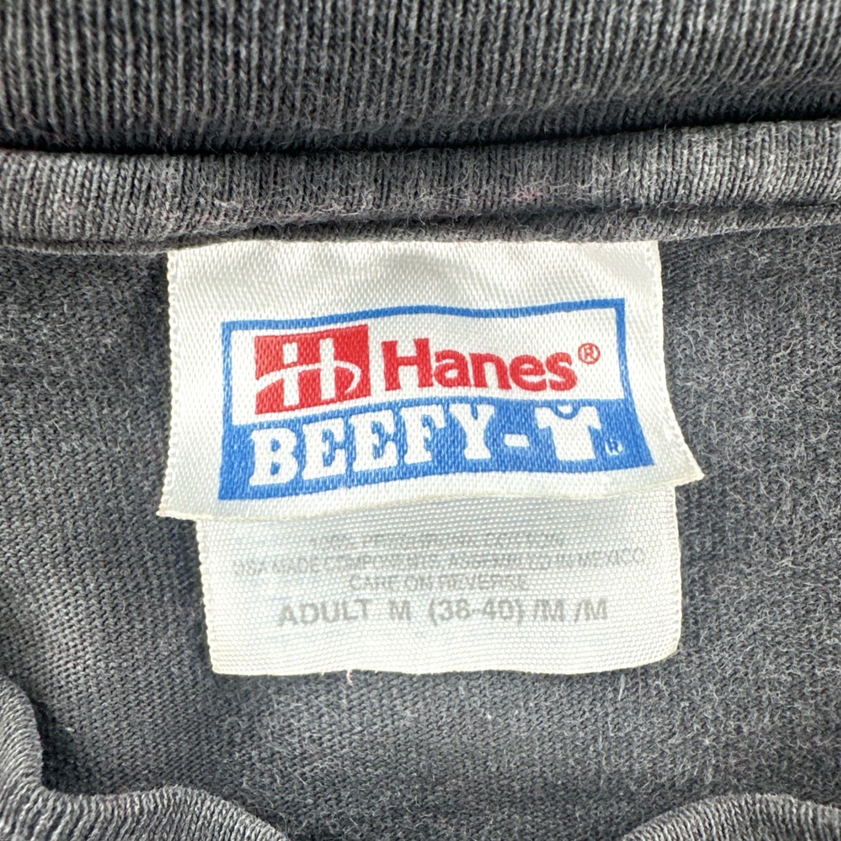 Hanes VINTAGE Hanes Beefy-T T-Shirt Adult Medium Black Short Sleeve Crew Neck Mens 90s City Classic Size US M / EU 48-50 / 2 - 7 Thumbnail