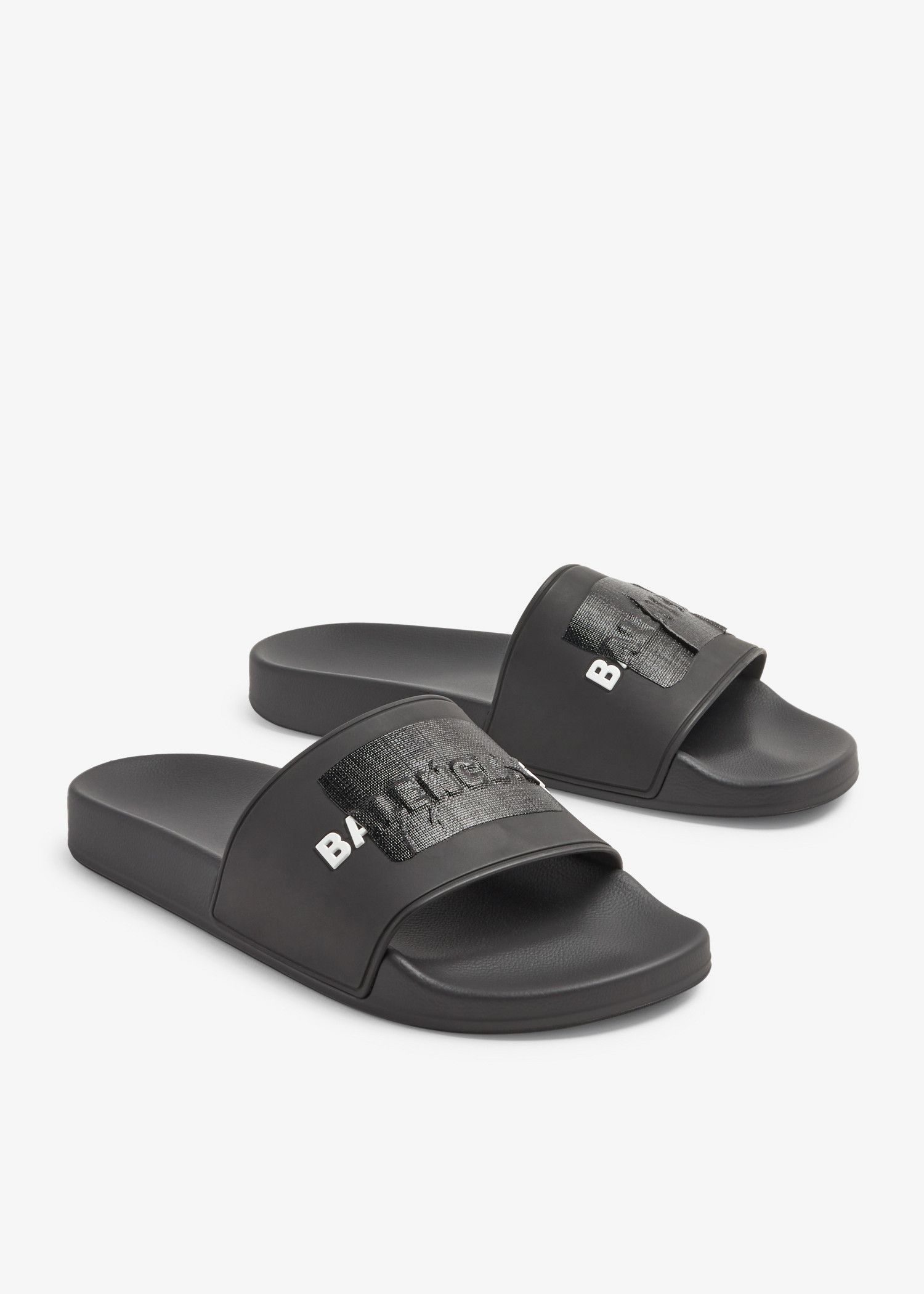 Balenciaga o1w1db10425 Pool Rubber Slides in Black Size US 7 / EU 40 - 4 Thumbnail