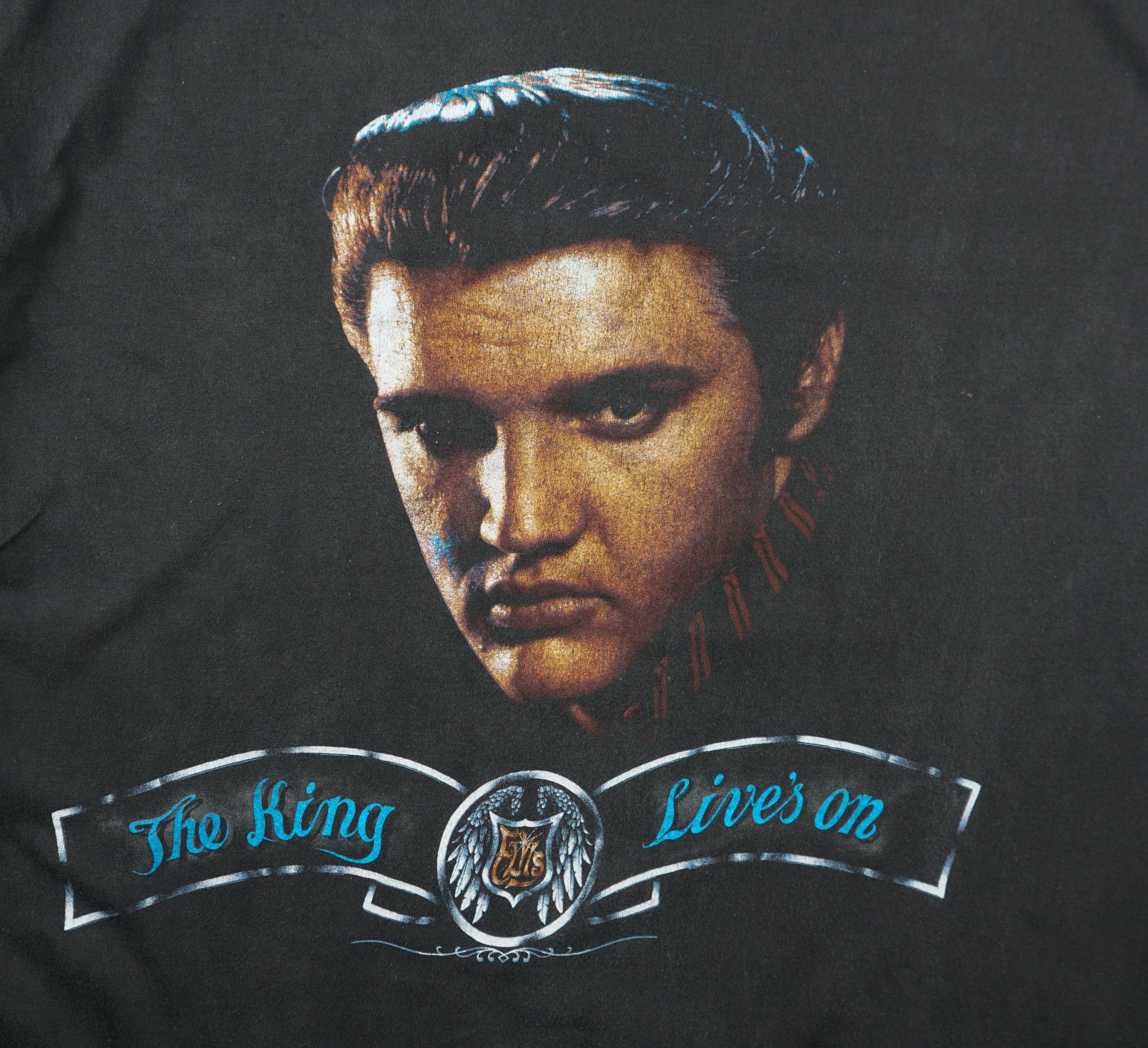 Band Tees × Vintage Vintage 90s Elvis Presley T-Shirt The King Lives On Size US L / EU 52-54 / 3 - 2 Thumbnail