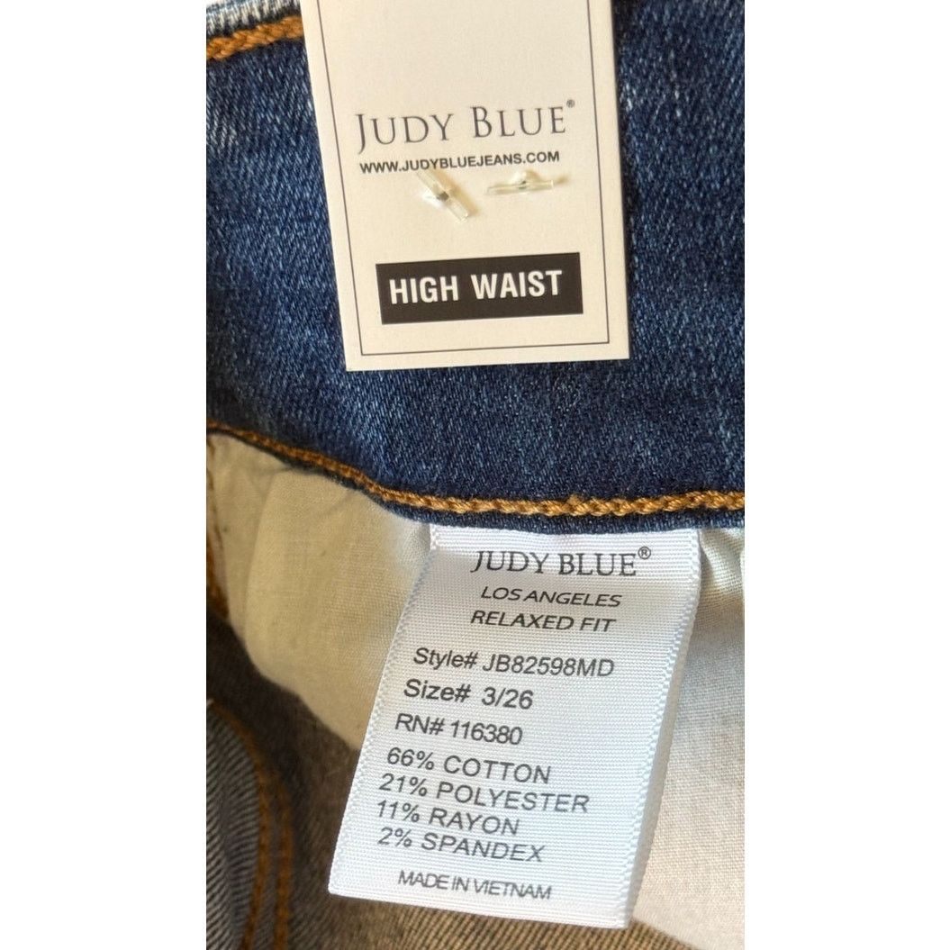 Judy Blue NWT Judy Blue Jeans Women 3 Blue Relaxed Fit High Rise Size 26" / US 2 / IT 38 - 10 Thumbnail