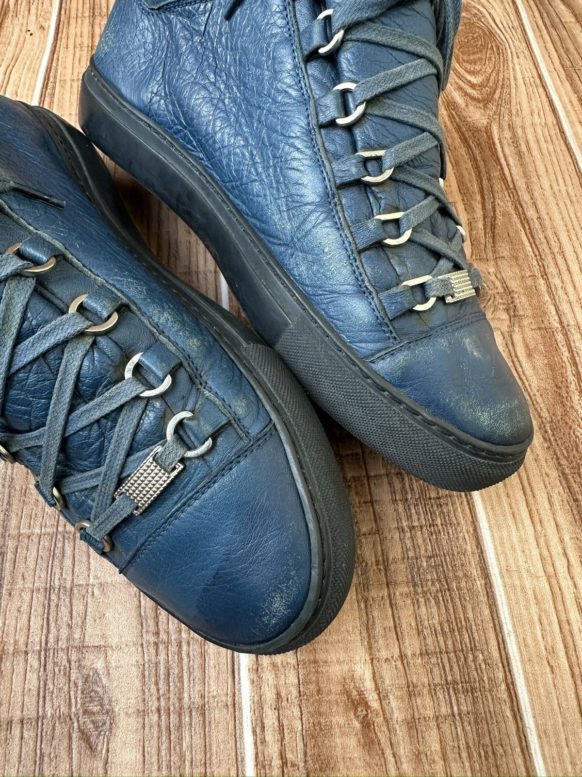Balenciaga Balenciaga Arena Blue Leather Higtop Vintage Sneaks Size US 8 / EU 41 - 9 Thumbnail