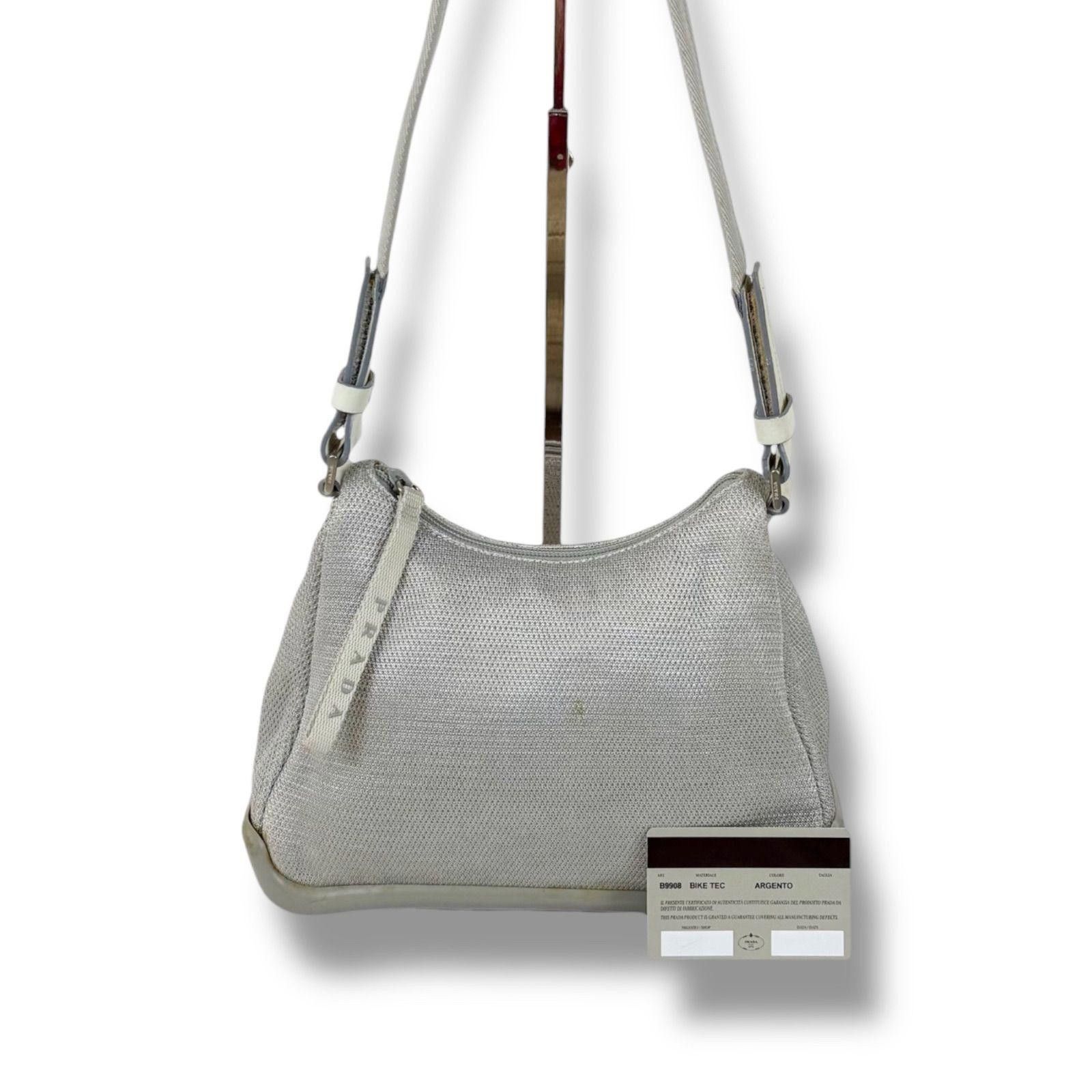 Prada Prada - Silver Textured Shoulder Bag Size ONE SIZE - 2 Thumbnail