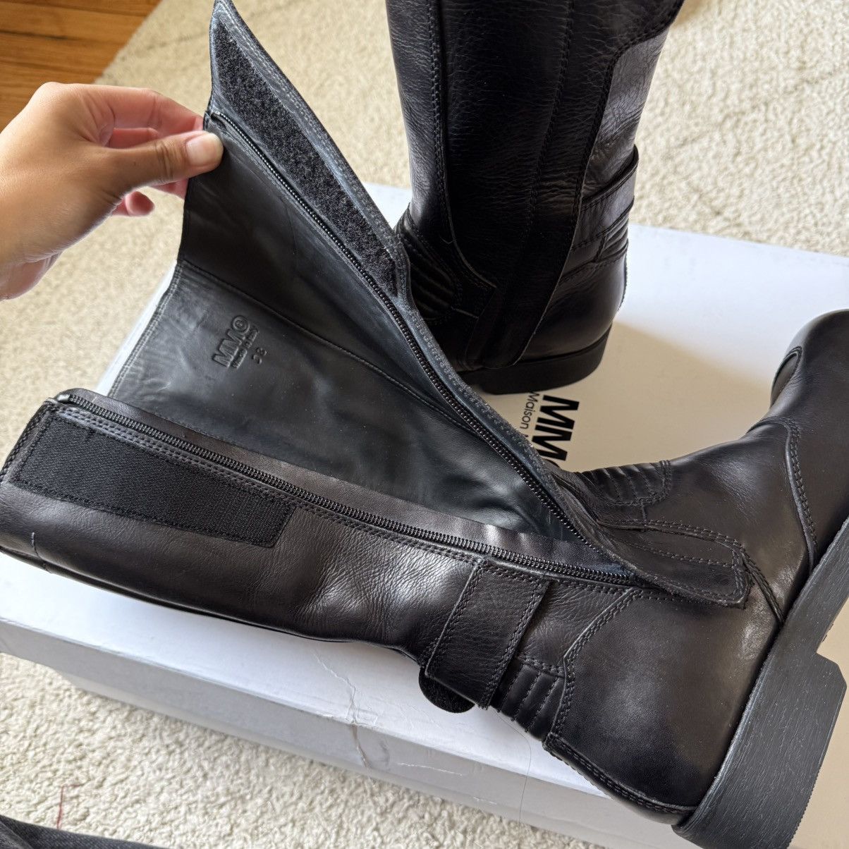 MM6 MM6 MAISON MARGIELA Black Biker Engineer Boots 38 Size US 8 / IT 38 - 5 Thumbnail