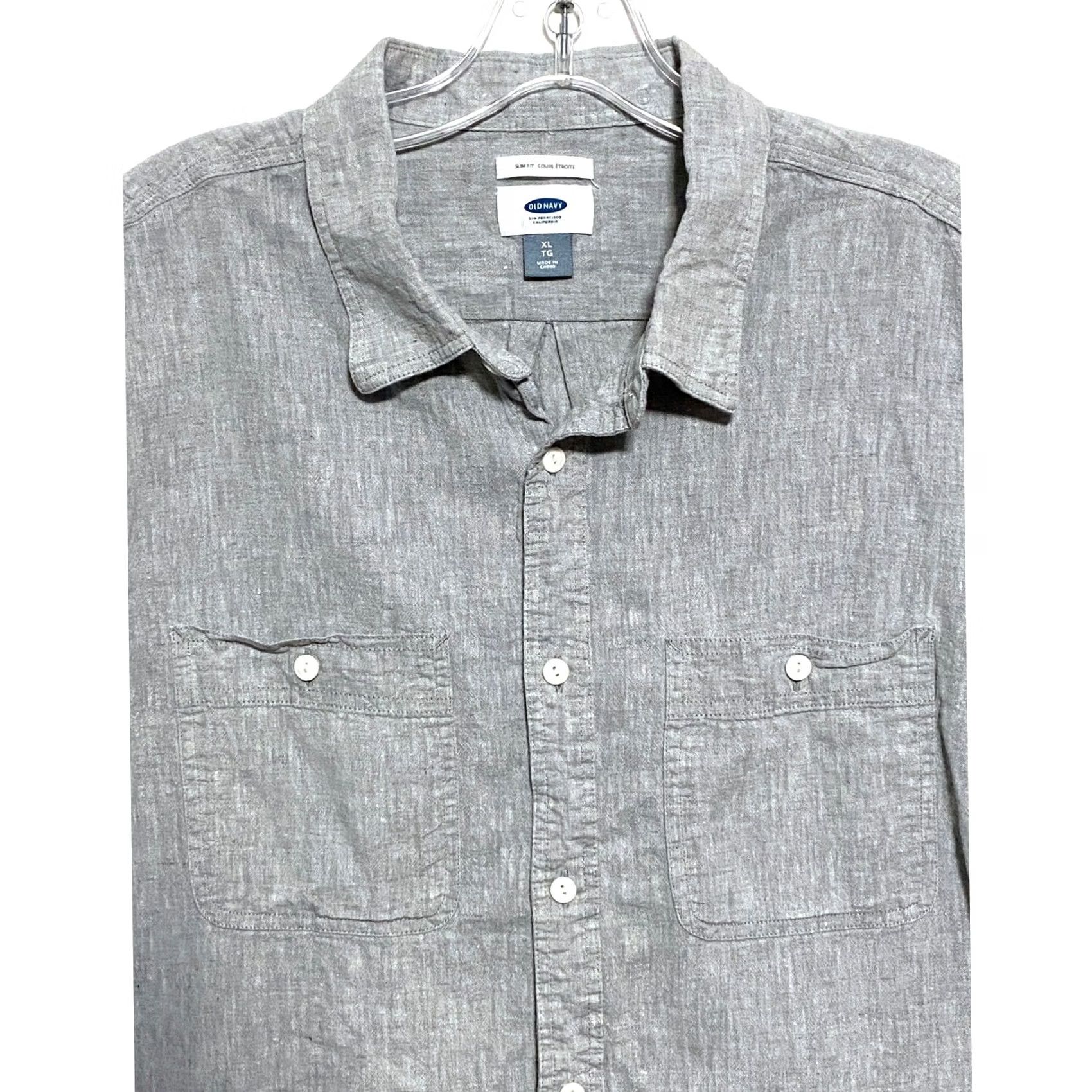 Old Navy VINTAGE Old Navy Slim Fit Button Shirt Mens XL Linen Preppy Quiet Luxury Classic Pockets Shirt Size US XL / EU 56 / 4 - 2 Thumbnail