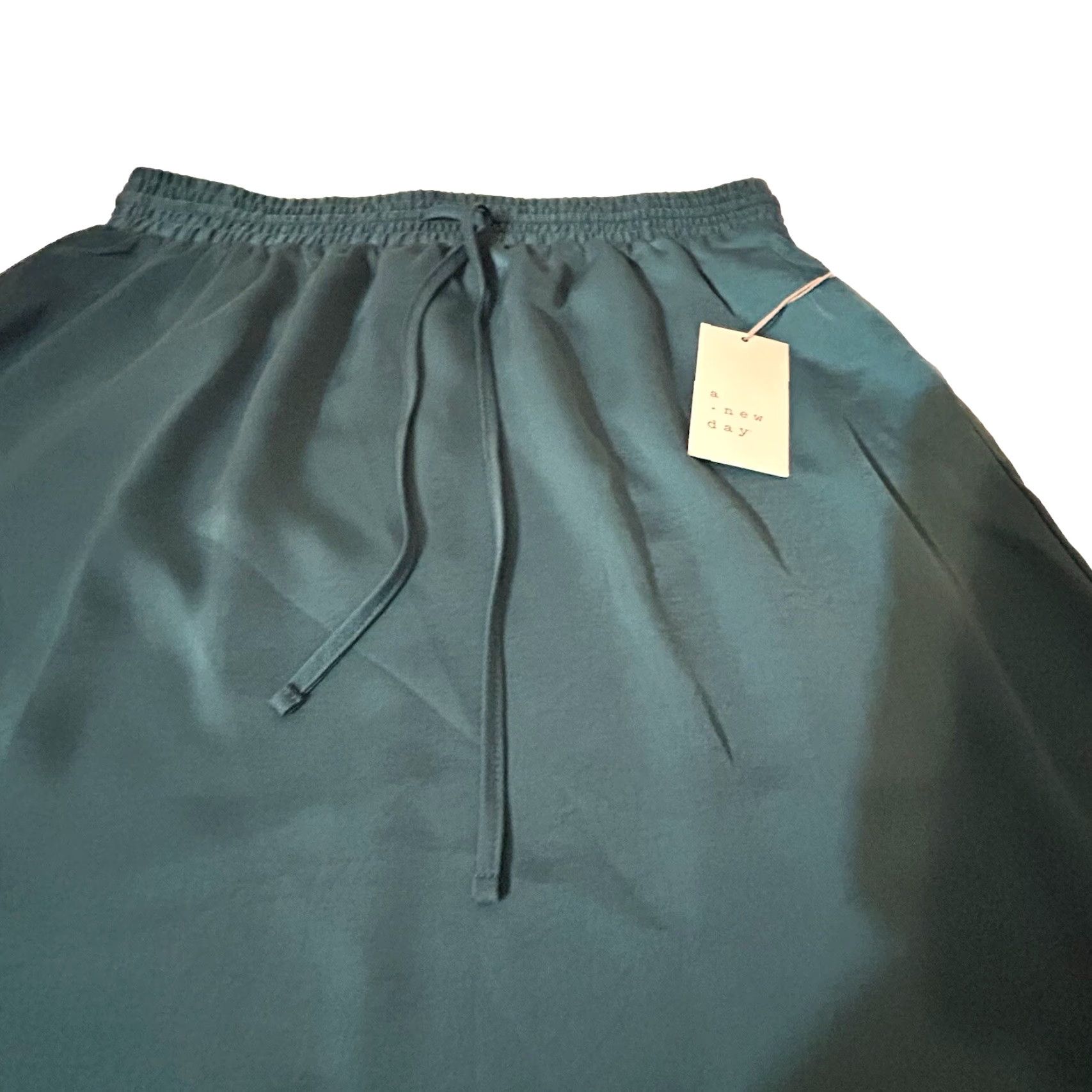 Vintage VINTAGE a New Day Skirt Women M Teal Elastic Waist Drawstring 30x29 NWT New Size 32" / US 10 / IT 46 - 3 Thumbnail