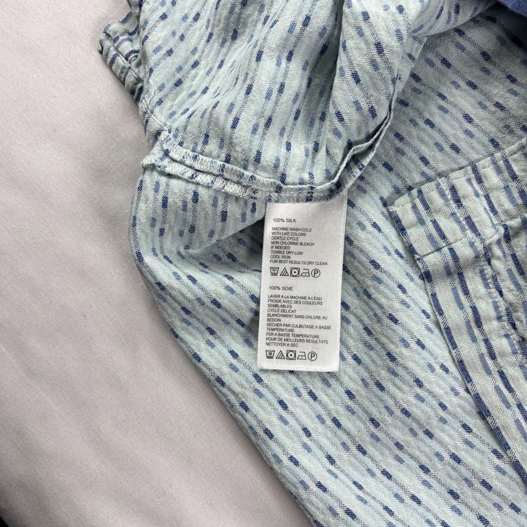 Tommy Bahama Tommy Bahama Silk Shirt Mens 2XL Blue Striped Button-Up Camp Shirt Size US XXL / EU 58 / 5 - 7 Thumbnail