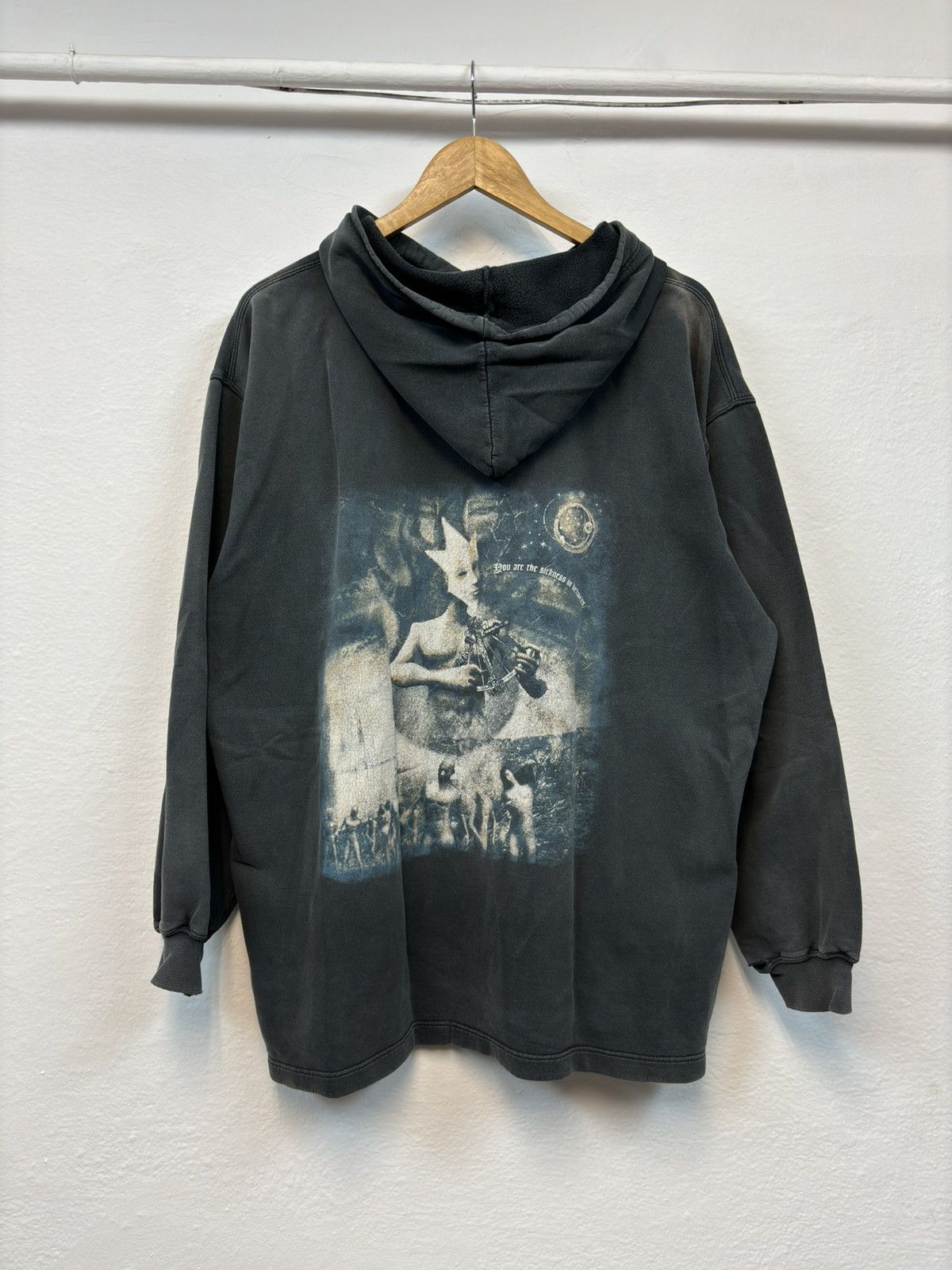 Band Tees × Vintage Vintage In Flames Hoodie Reroute To Remain Band Rock 90s Size US XL / EU 56 / 4 - 1 Thumbnail