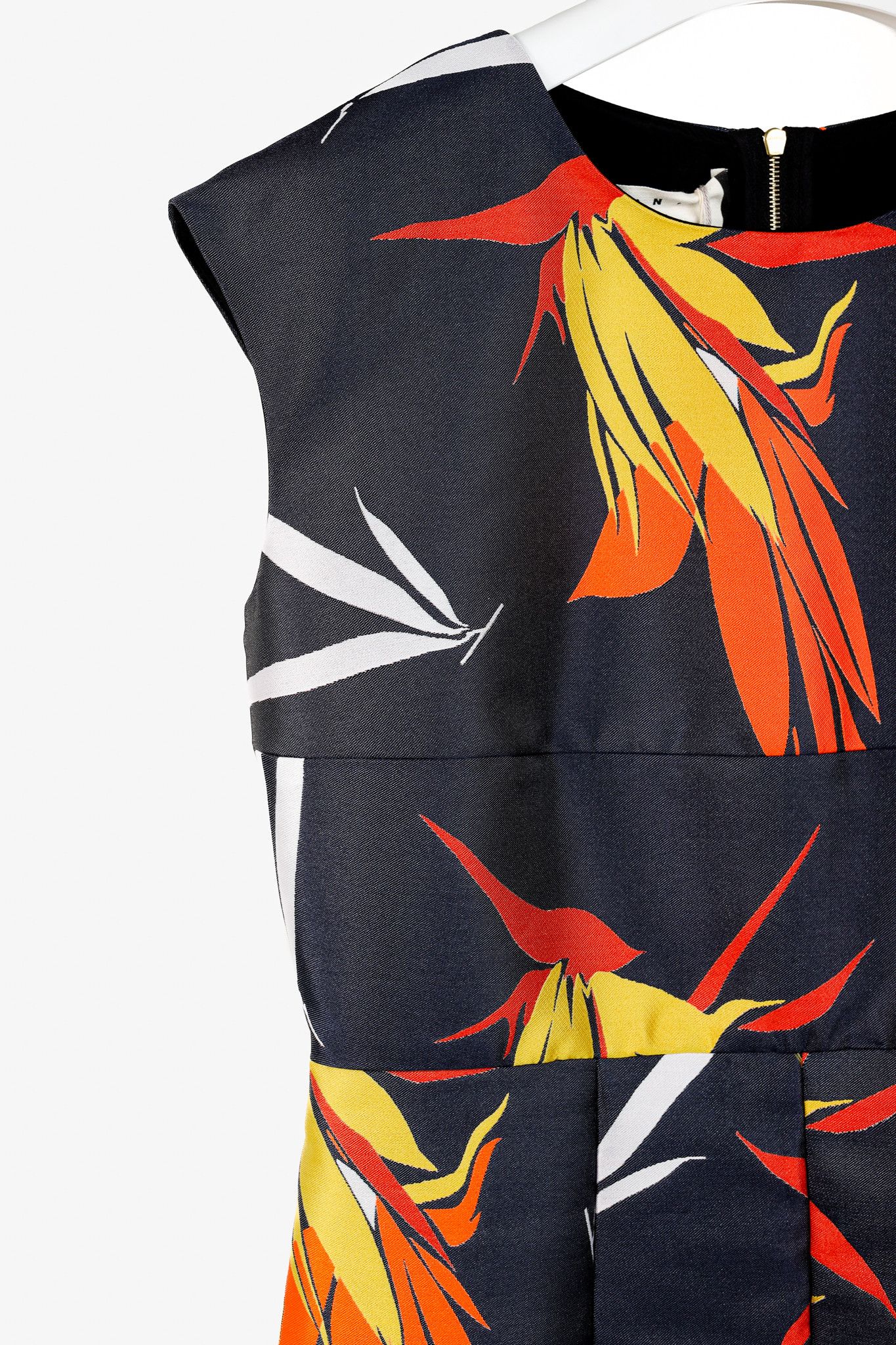 Marni Marni Resort 2015 Light Navy Leaf-Jacquard Sleeveless Dress Size M / US 6-8 / IT 42-44 - 5 Thumbnail