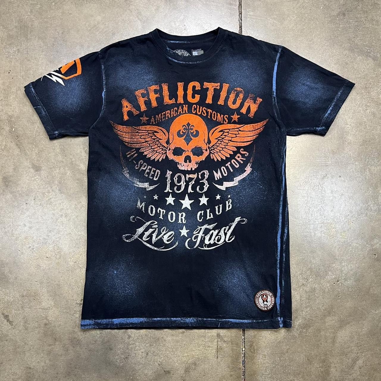 Affliction × Vintage Vintage Y2K Affliction Skull Graphic Tee Grunge Punk Skater Size US XL / EU 56 / 4 - 1 Thumbnail