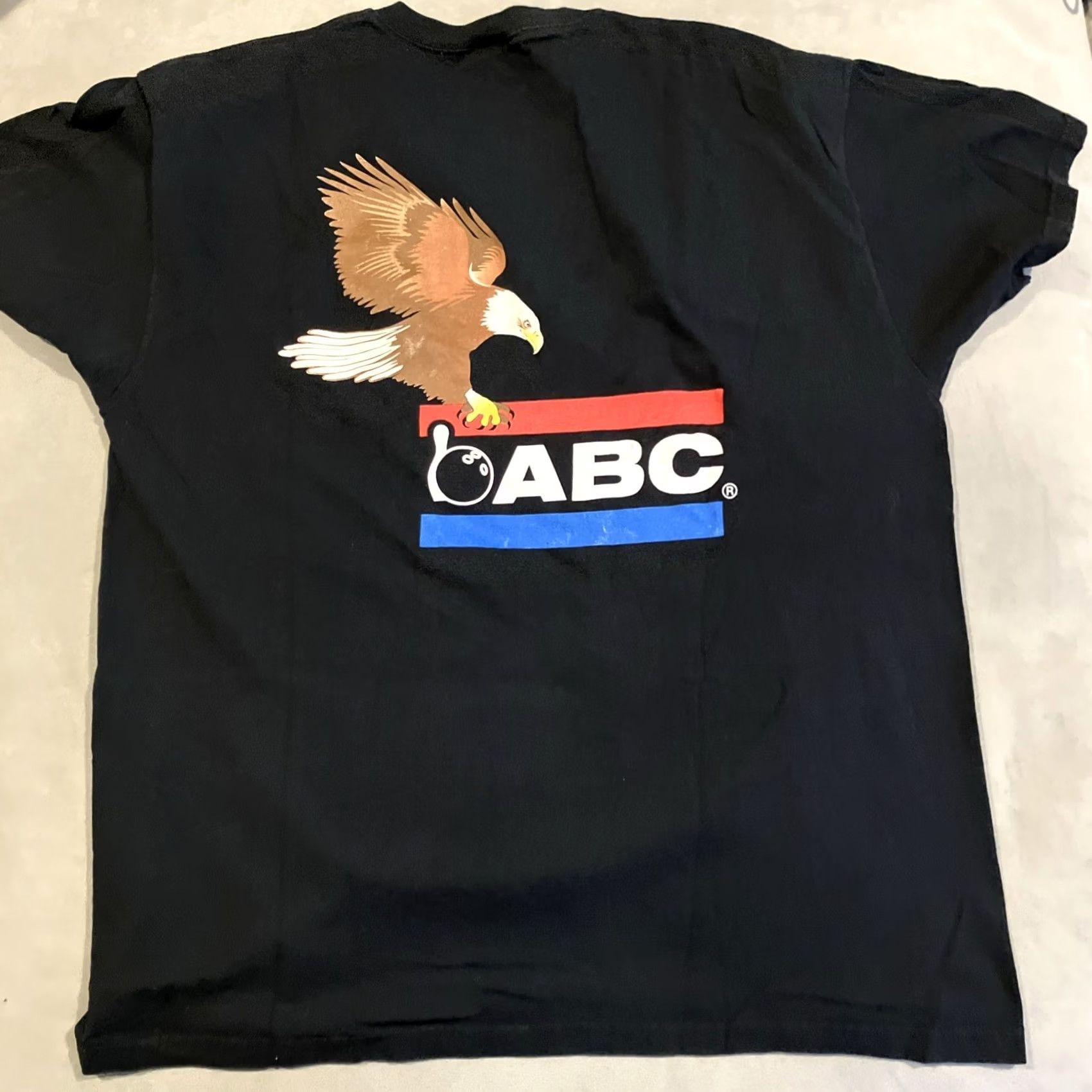 Fruit Of The Loom VINTAGE ABC American Bowling Congress Double Sided T Shirt Mens XL Black 1990s Graphic Tee Fruit of the Loom Cotton Blend Short Sleeve Men Size US XL / EU 56 / 4 - 5 Thumbnail