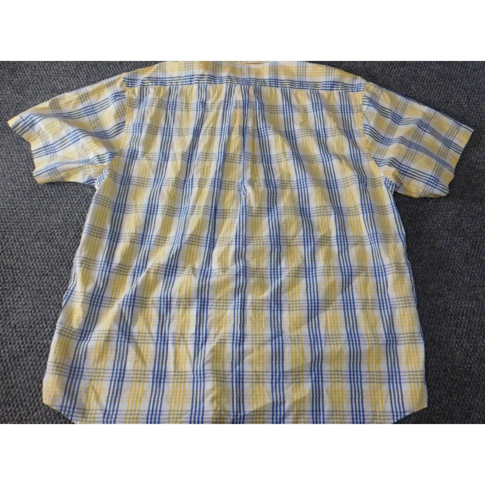 Cremieux Daniel Cremieux Mens Shirt XL Yellow Plaid Button-Up Knit Cotton Regular Short Sleeve Collared Button-Down Size US XL / EU 56 / 4 - 7 Thumbnail