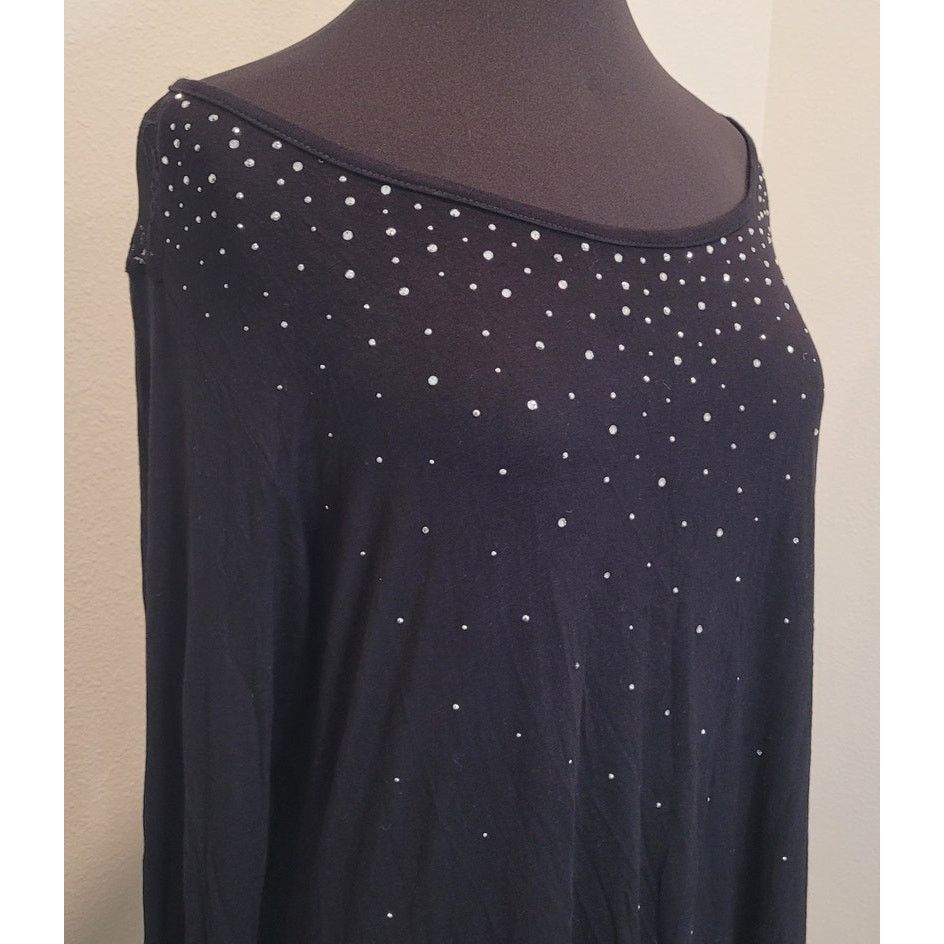 Christine Alexander NWT Asymmetrical Lacey Blouse –Black –XL