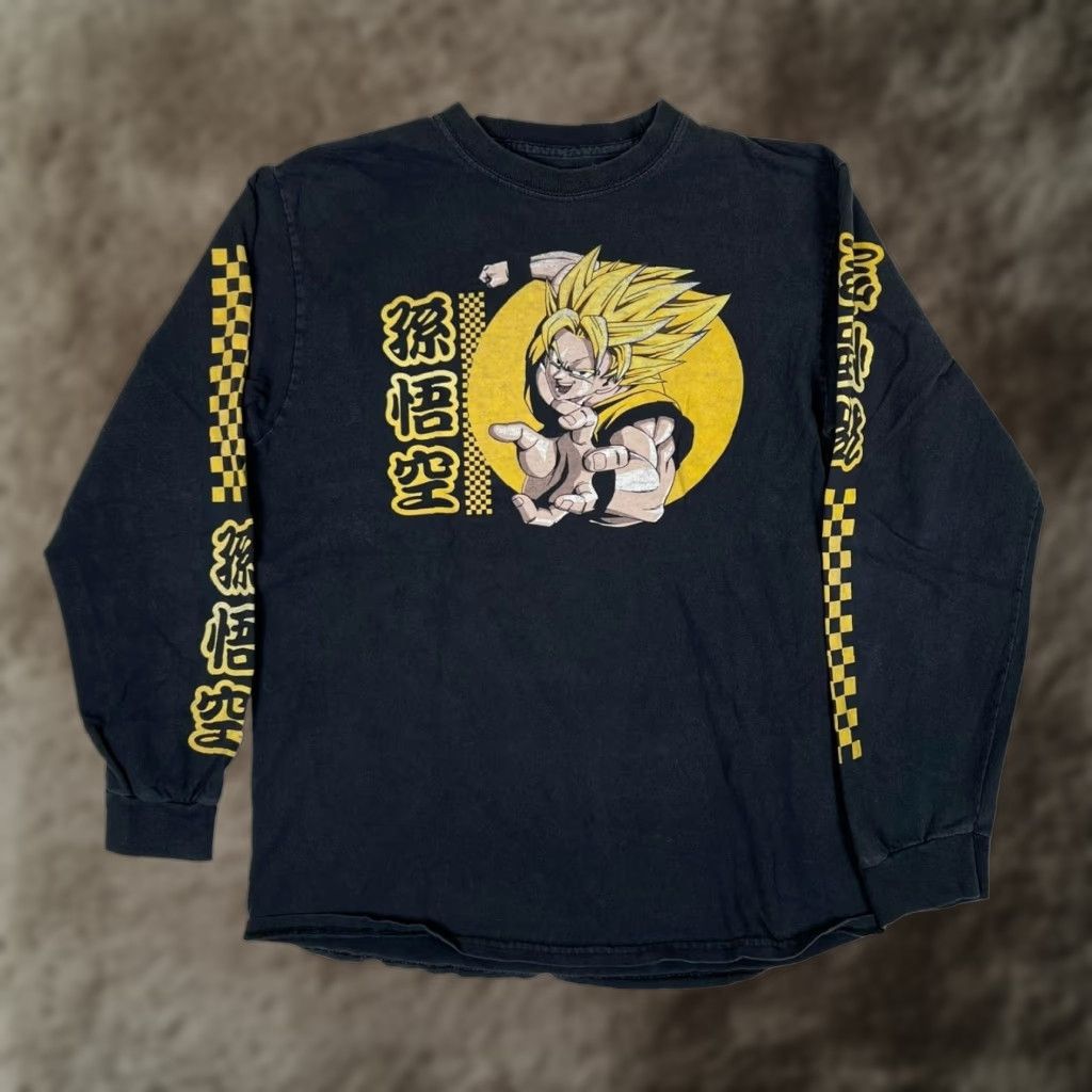 Vintage Dragon Ball Z Shirt Mens M Black BoxLunch Son Goku Super Saiyan Long Sleeve Graphic Print Crew Neck Emergency? Size US M / EU 48-50 / 2 - 1 Thumbnail