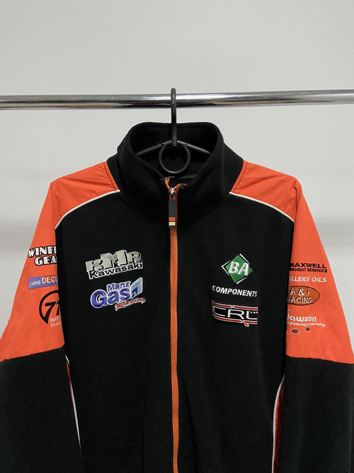 Japanese Brand × Vintage Kawasaki kmr big logo racing fleece jacket sweatshirt zip Size US L / EU 52-54 / 3 - 3 Thumbnail