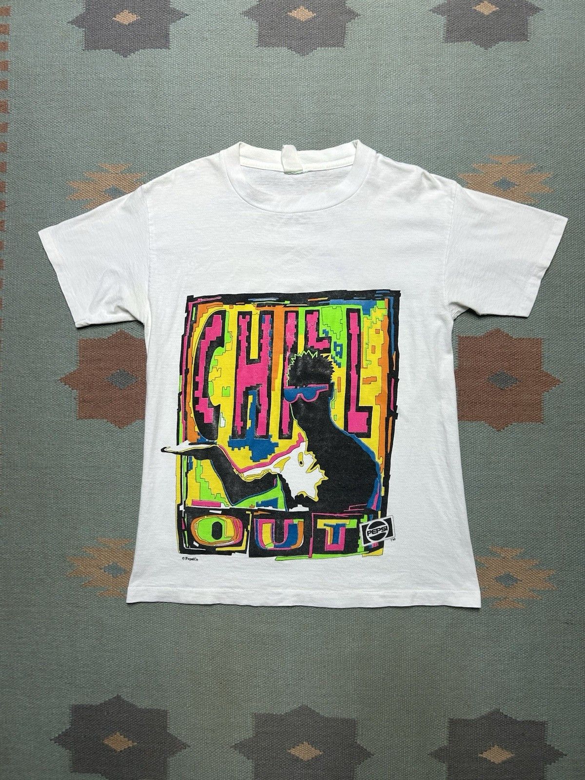 Vintage Vtg 80s t shirt Pepsi chill out neon soda drink snack surf M Size US M / EU 48-50 / 2 - 1 Thumbnail