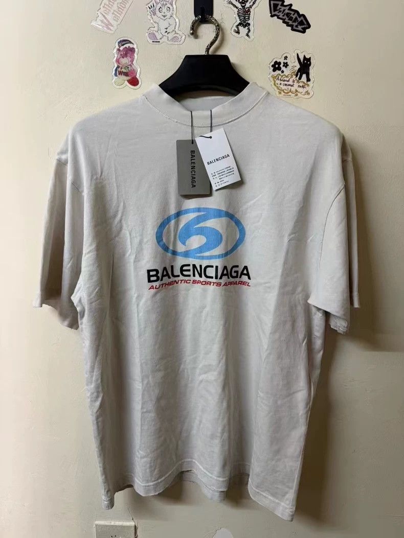 Balenciaga Balenciaga Wave Logo Short Sleeve T-shirt-yf Size US XS / EU 42 / 0 - 1 Thumbnail