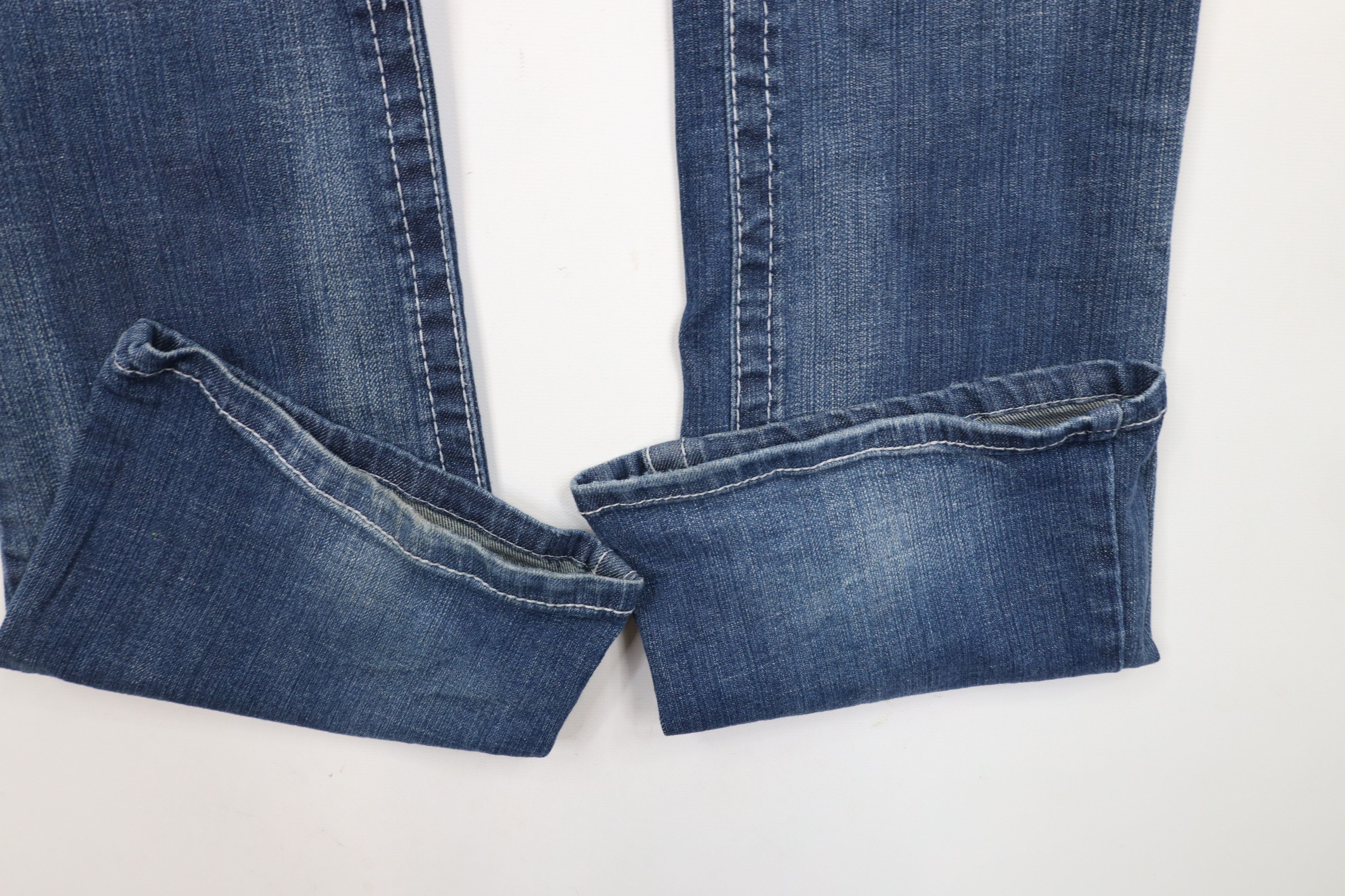 Vintage Vintage 90s Y2K Candies Thick Stitch Wide Leg Flared Jeans Size 27" / US 4 / IT 40 - 5 Thumbnail