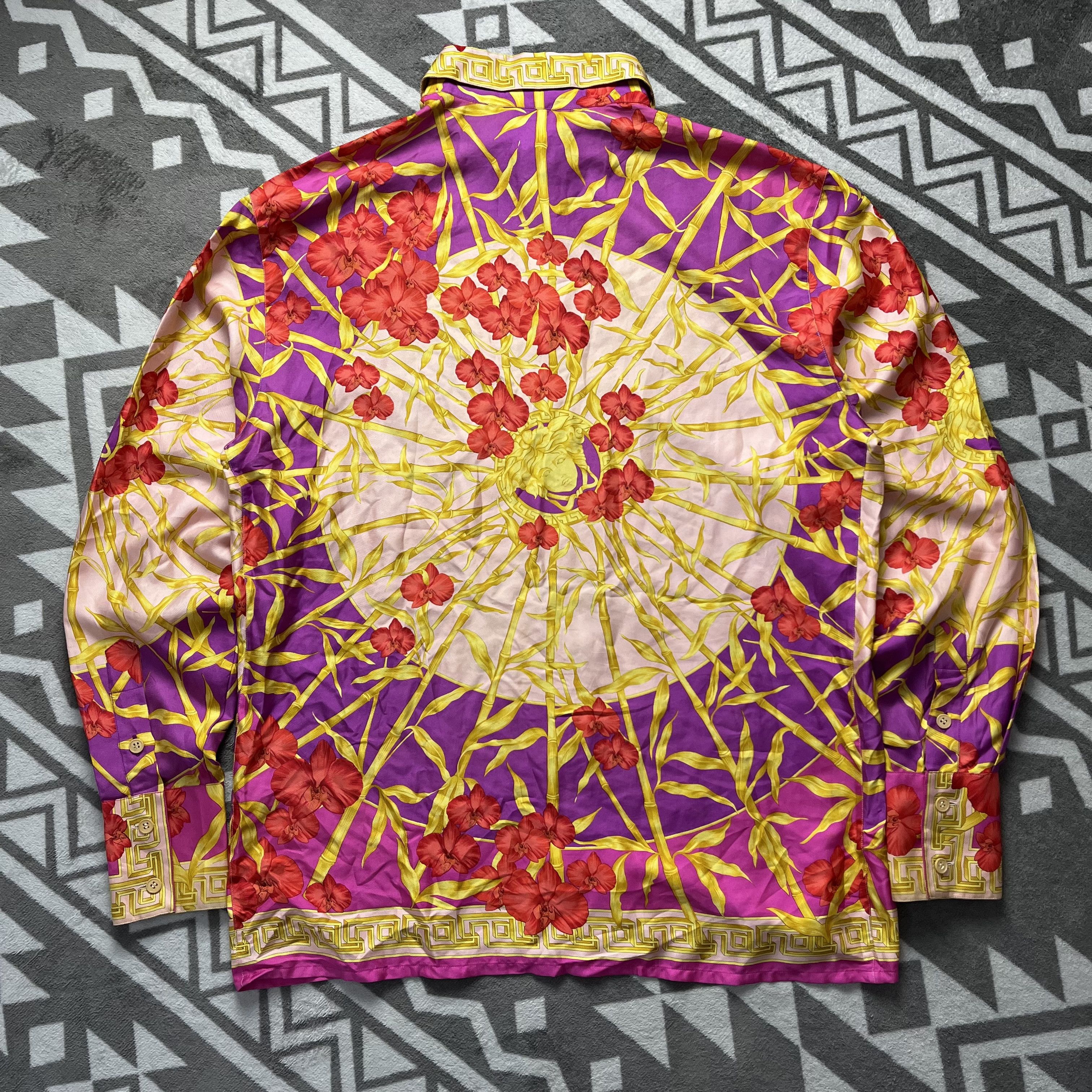 Versace Vintage Gianni Versace medusa floral bamboo silk shirt Size US M / EU 48-50 / 2 - 8 Thumbnail