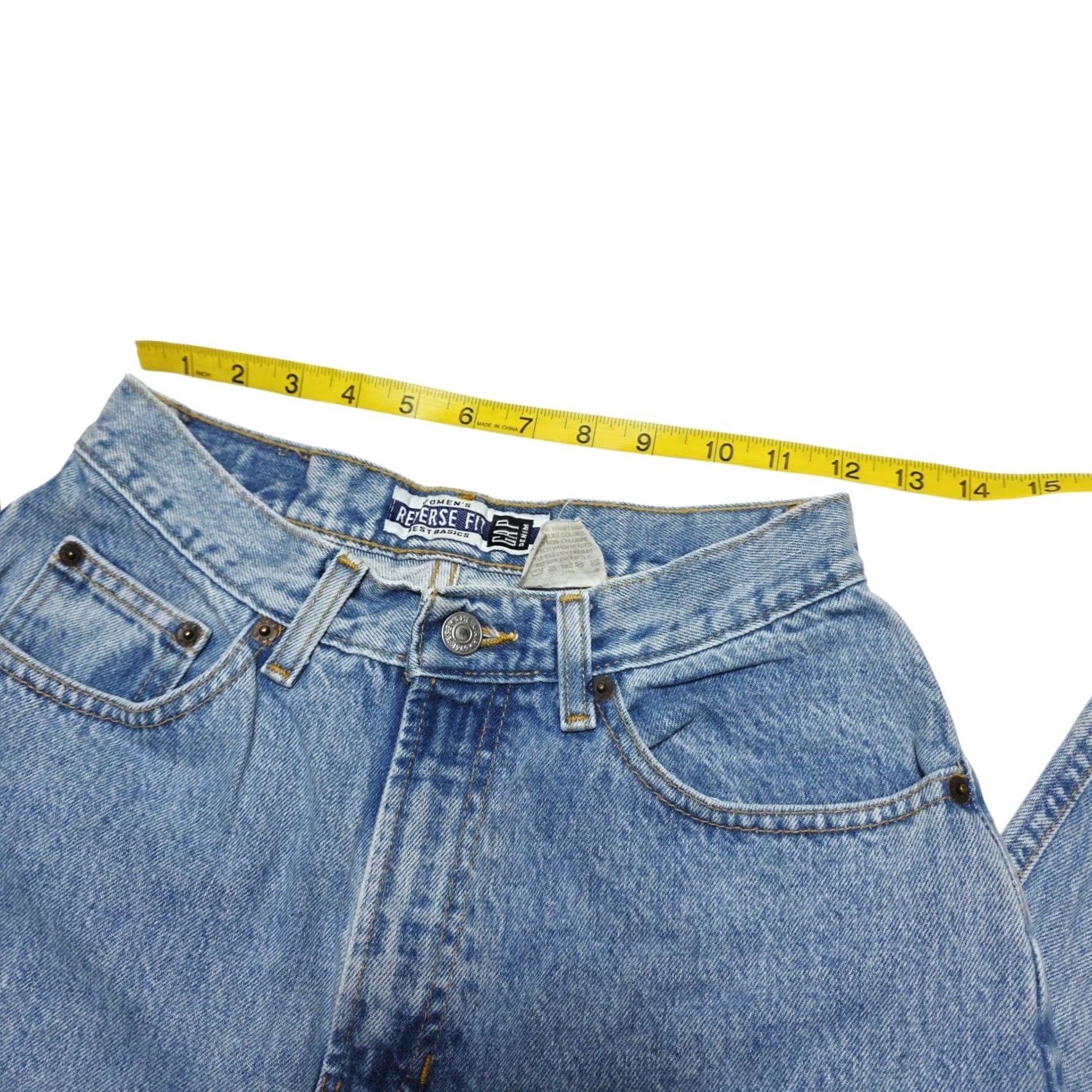 Gap VINTAGE Gap Jeans Womens 6 Reverse High Waist Light Wash Denim 90s USA Jeans Women Mens No, but keep to original: Size 28" / US 6 / IT 42 - 7 Thumbnail