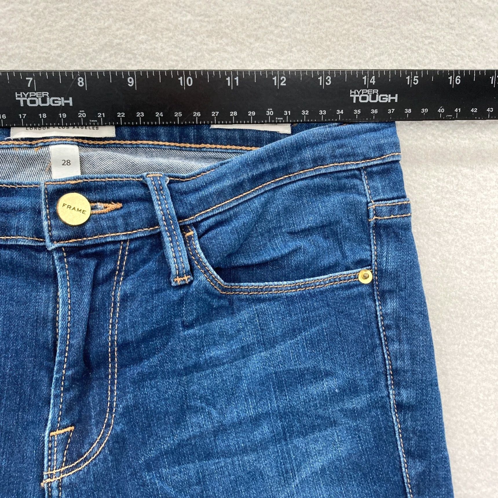 Frame FRAME Le Skinny De Jeanne Jeans Women's 28 Dark Wash Blue Stretch Denim Preppy Slim 5-Pocket Inseam 29 Dark Blue 石 Size 28" / US 6 / IT 42 - 7 Thumbnail