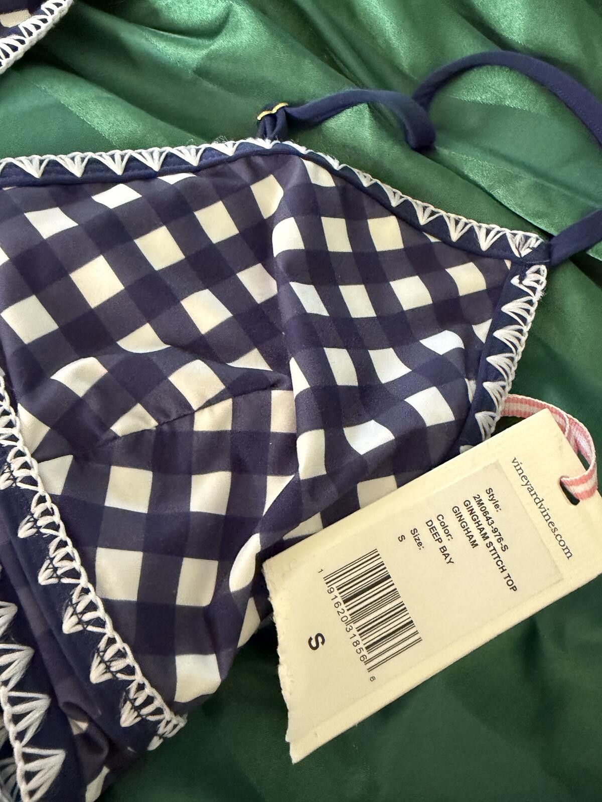 Vineyard Vines Vineyard Vines Gingham Stitch Bikini Deep Bay S Size ONE SIZE - 3 Thumbnail